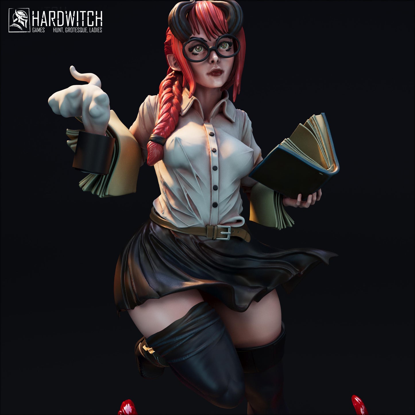 Sorceress Linda Azulay Miniature (w/NSFW Option) - 75mm / 120mm - HardWitch Games - Collectible Resin Printed Statue for Painting & Display
