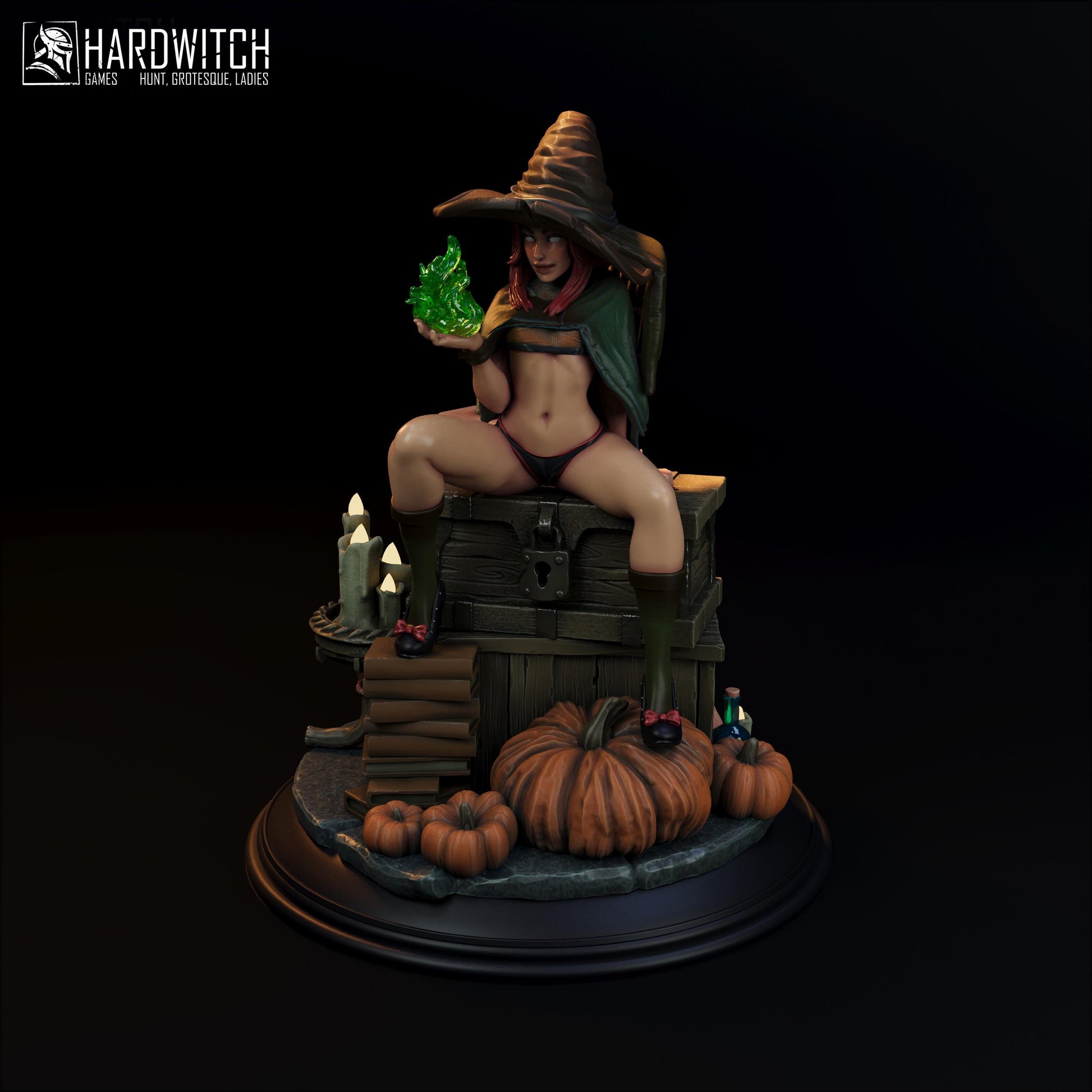 Sorceress Kidah Brown Figure - 75mm / 120mm - HardWitch Games - Collectible Resin Printed Statue for Painting & Display