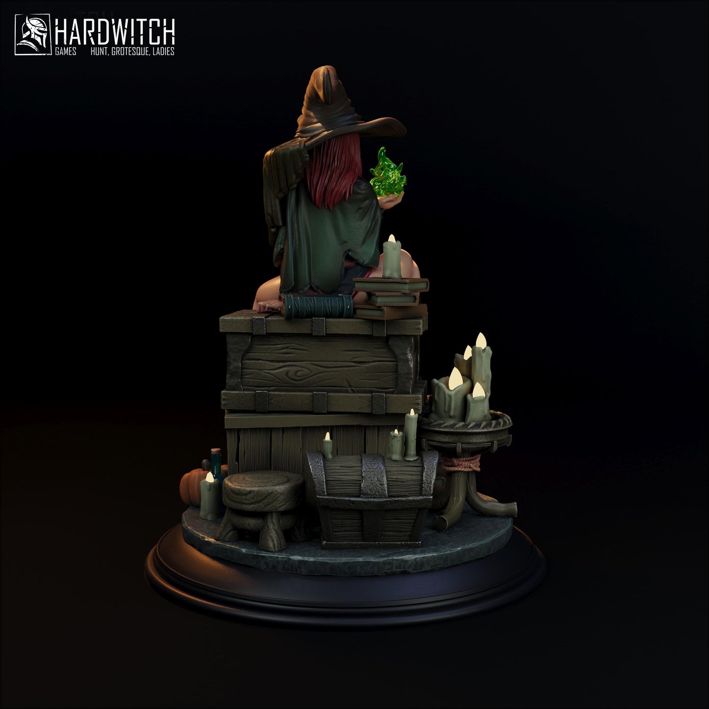 Sorceress Kidah Brown Figure - 75mm / 120mm - HardWitch Games - Collectible Resin Printed Statue for Painting & Display