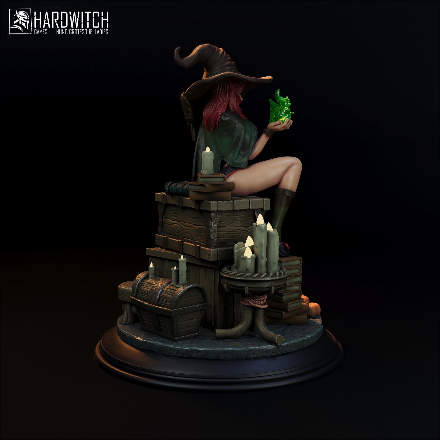 Sorceress Kidah Brown Figure - 75mm / 120mm - HardWitch Games - Collectible Resin Printed Statue for Painting & Display