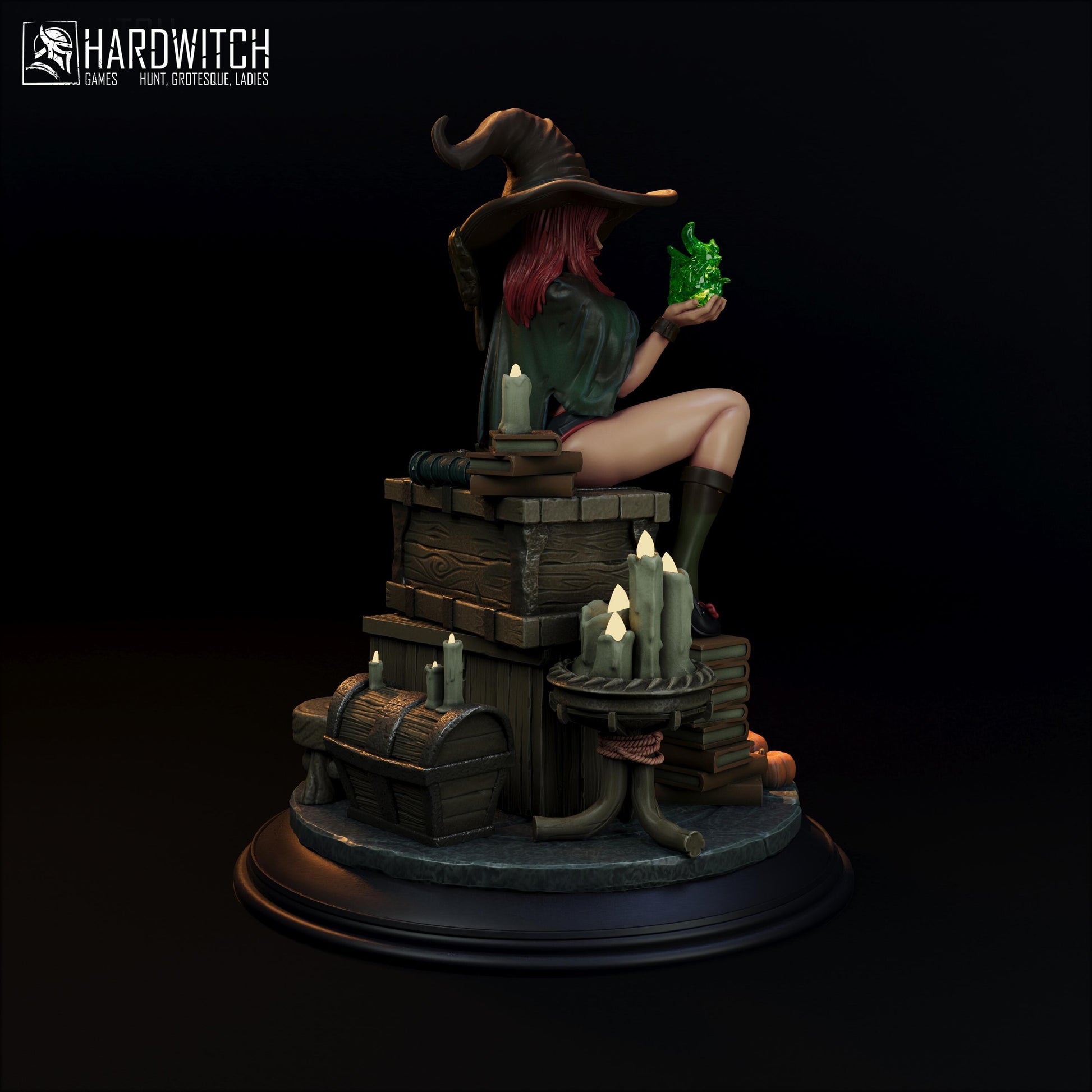 Sorceress Kidah Brown Figure - 75mm / 120mm - HardWitch Games - Collectible Resin Printed Statue for Painting & Display