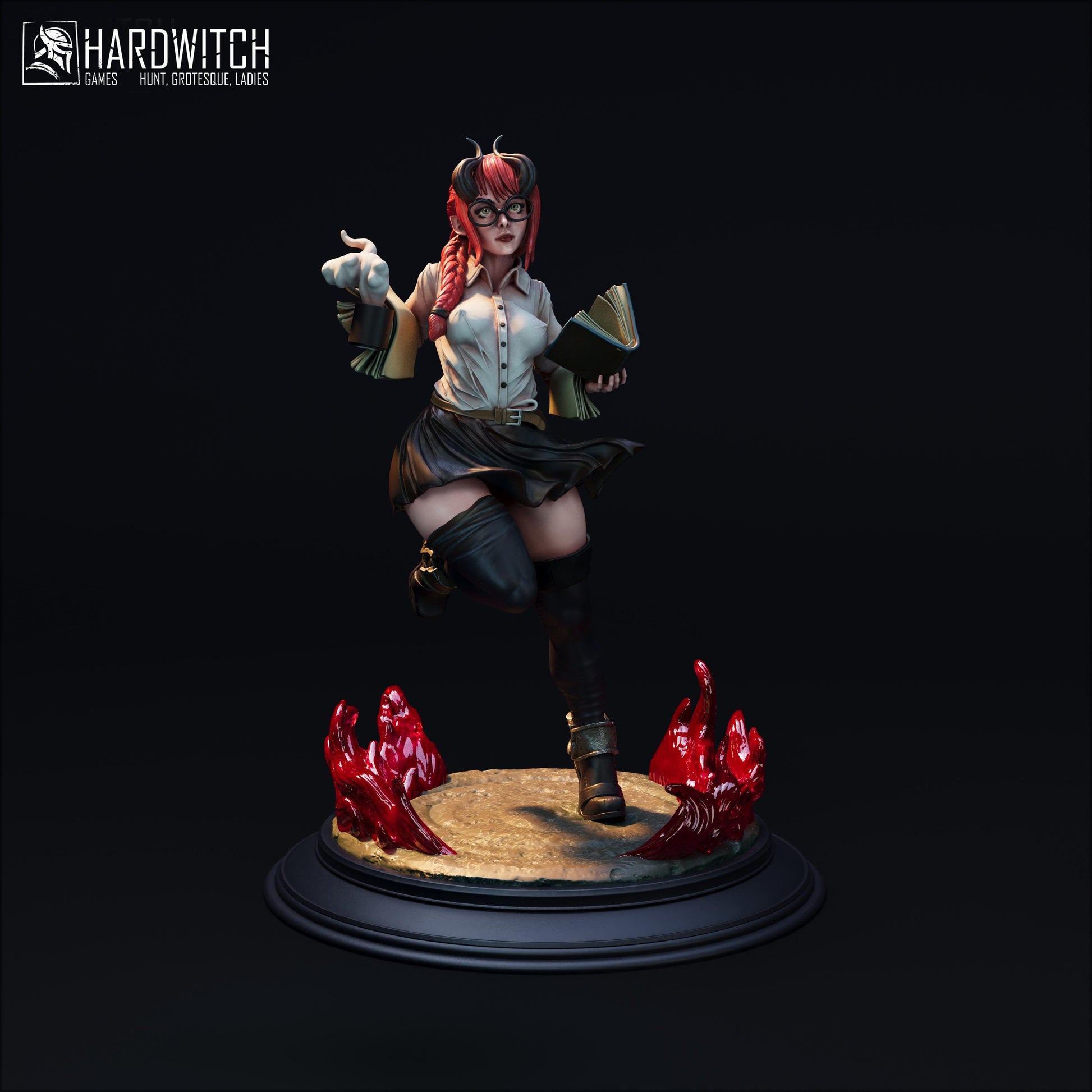 Sorceress Linda Azulay Miniature (w/NSFW Option) - 75mm / 120mm - HardWitch Games - Collectible Resin Printed Statue for Painting & Display