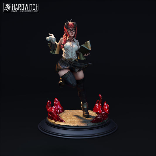 Sorceress Linda Azulay Miniature (w/NSFW Option) - 75mm / 120mm - HardWitch Games - Collectible Resin Printed Statue for Painting & Display