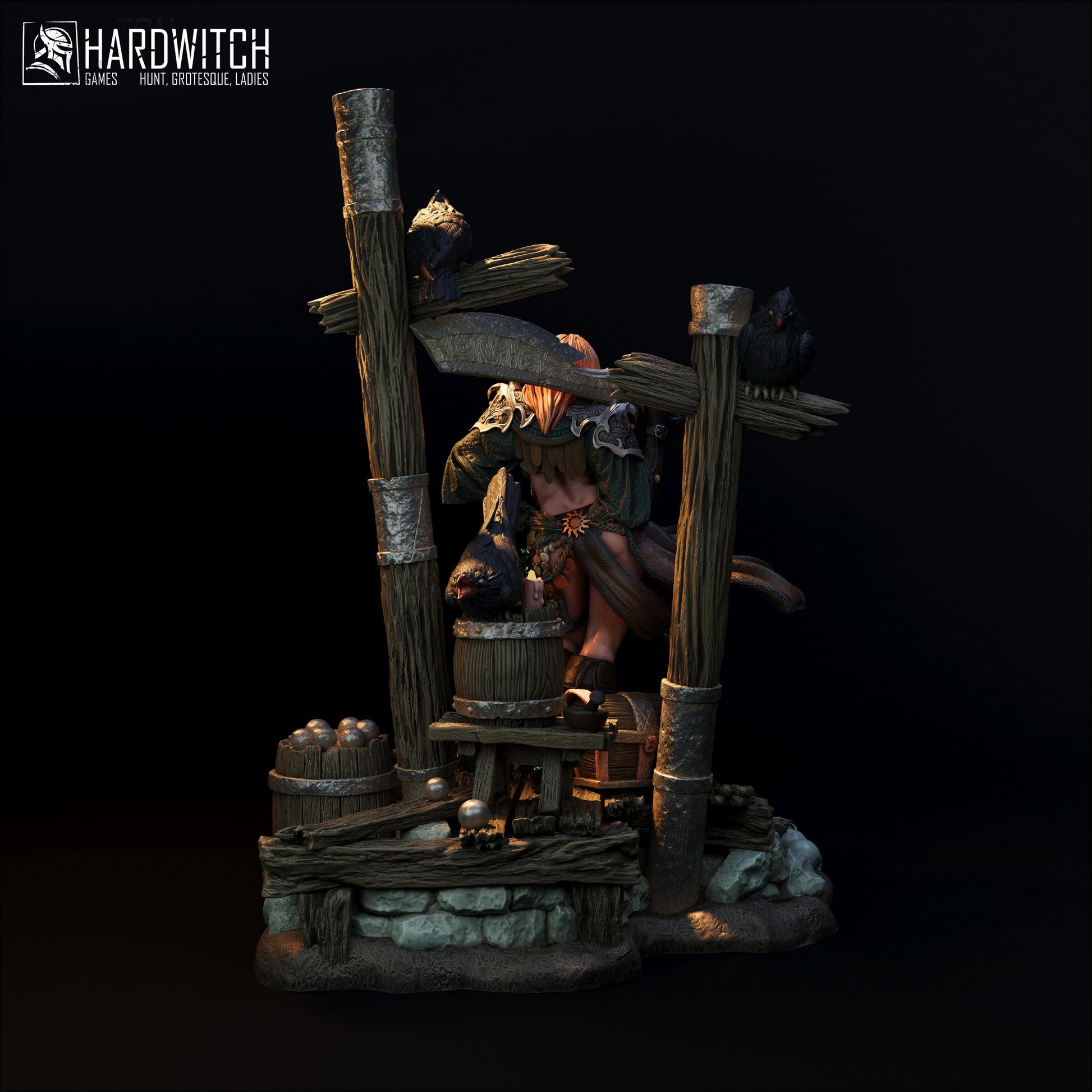 Leenhva O'Braites Miniature (w/NSFW Option) - 28mm / 32mm / 36mm / 75mm - HardWitch Games - Resin Printed Figure for D&D and TTRPGs