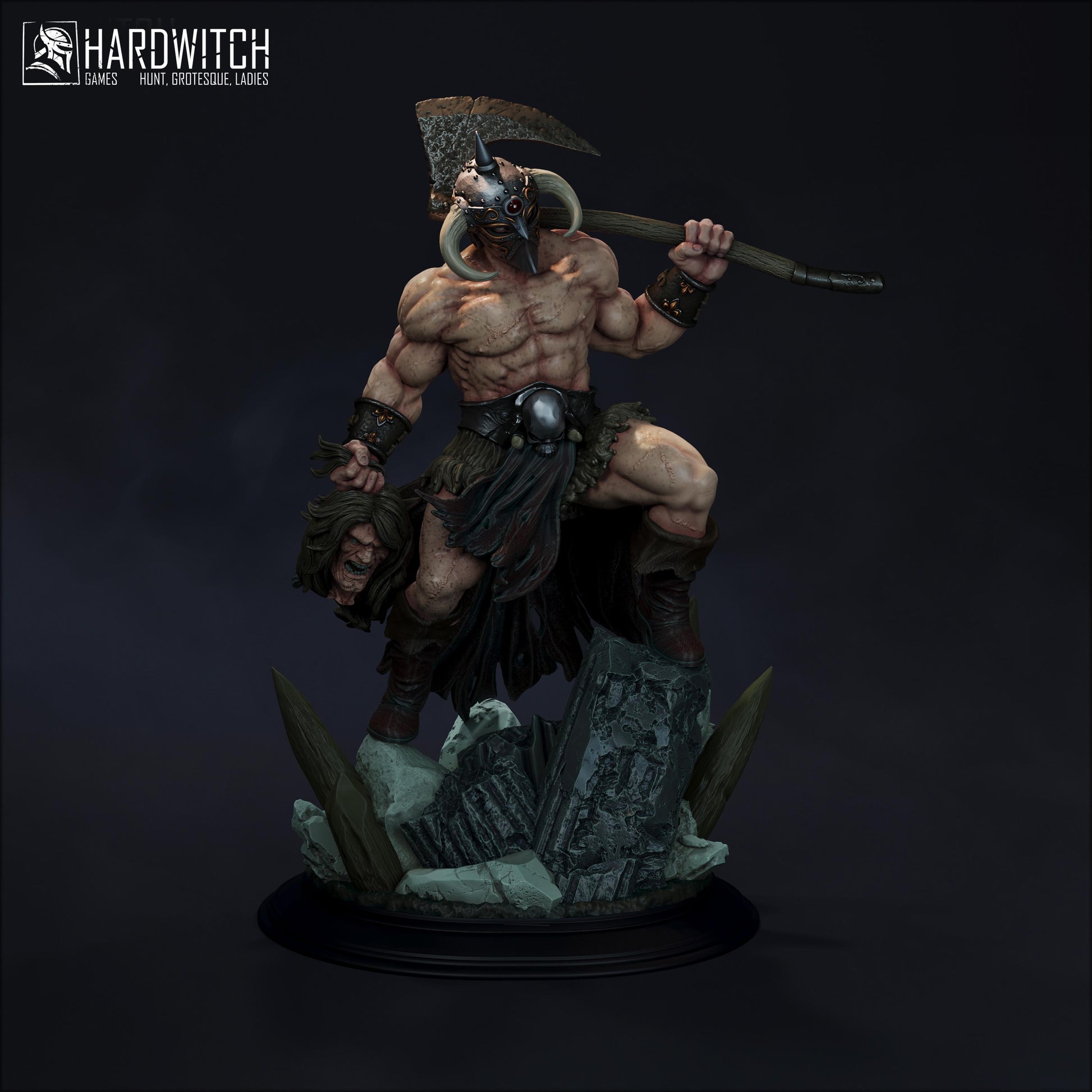 Headtaker Miniature - 28mm / 32mm / 36mm / 75mm - HardWitch Games - Resin Printed Figure for D&D, TTRPGs, and Board Games