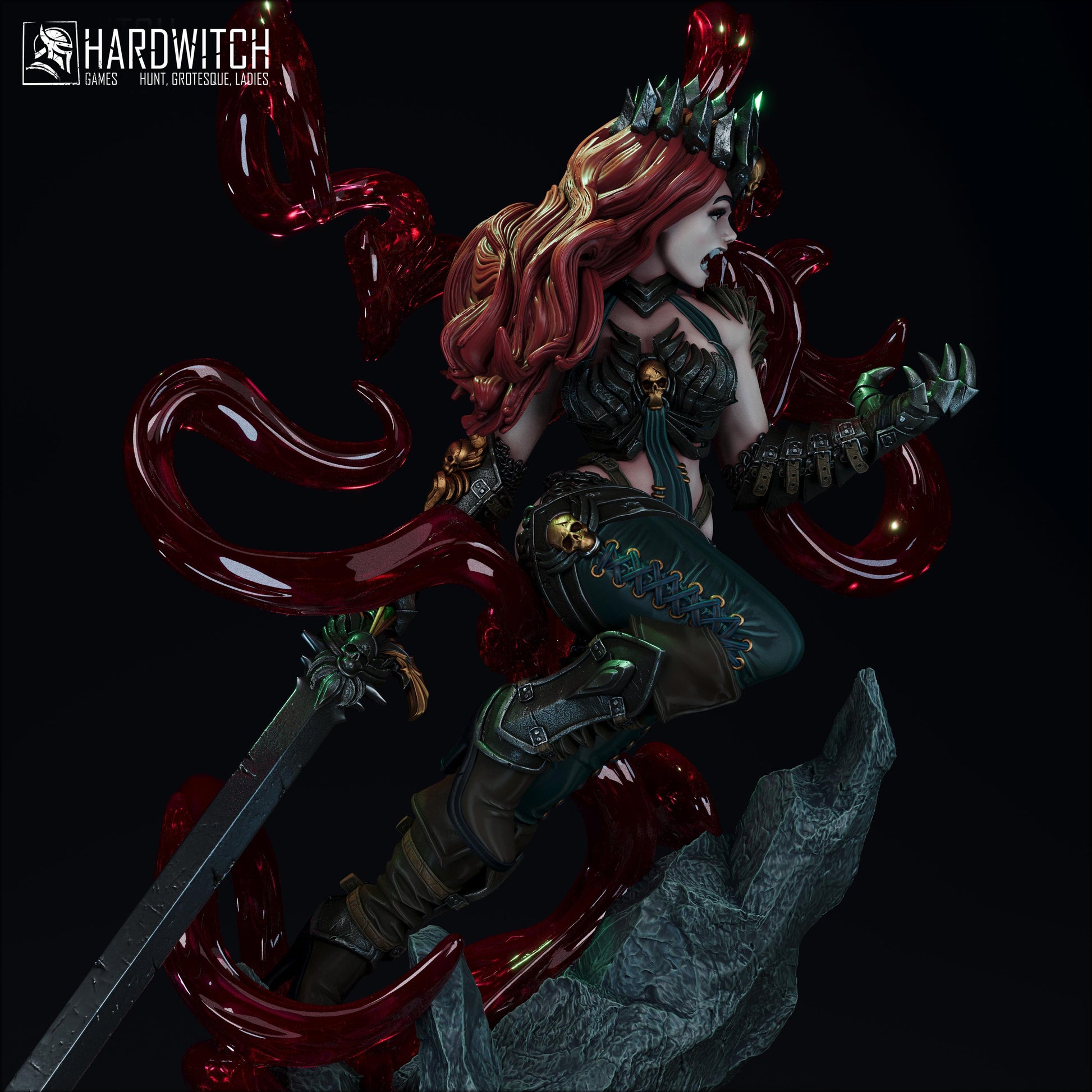 Vampiress Terrona Empada Miniature - 28mm / 32mm / 36mm / 75mm - HardWitch Games - Resin Printed Figure for D&D, TTRPGs, and Board Games