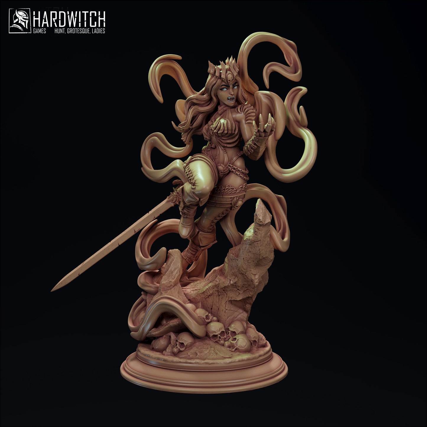 Vampiress Terrona Empada Miniature - 28mm / 32mm / 36mm / 75mm - HardWitch Games - Resin Printed Figure for D&D, TTRPGs, and Board Games