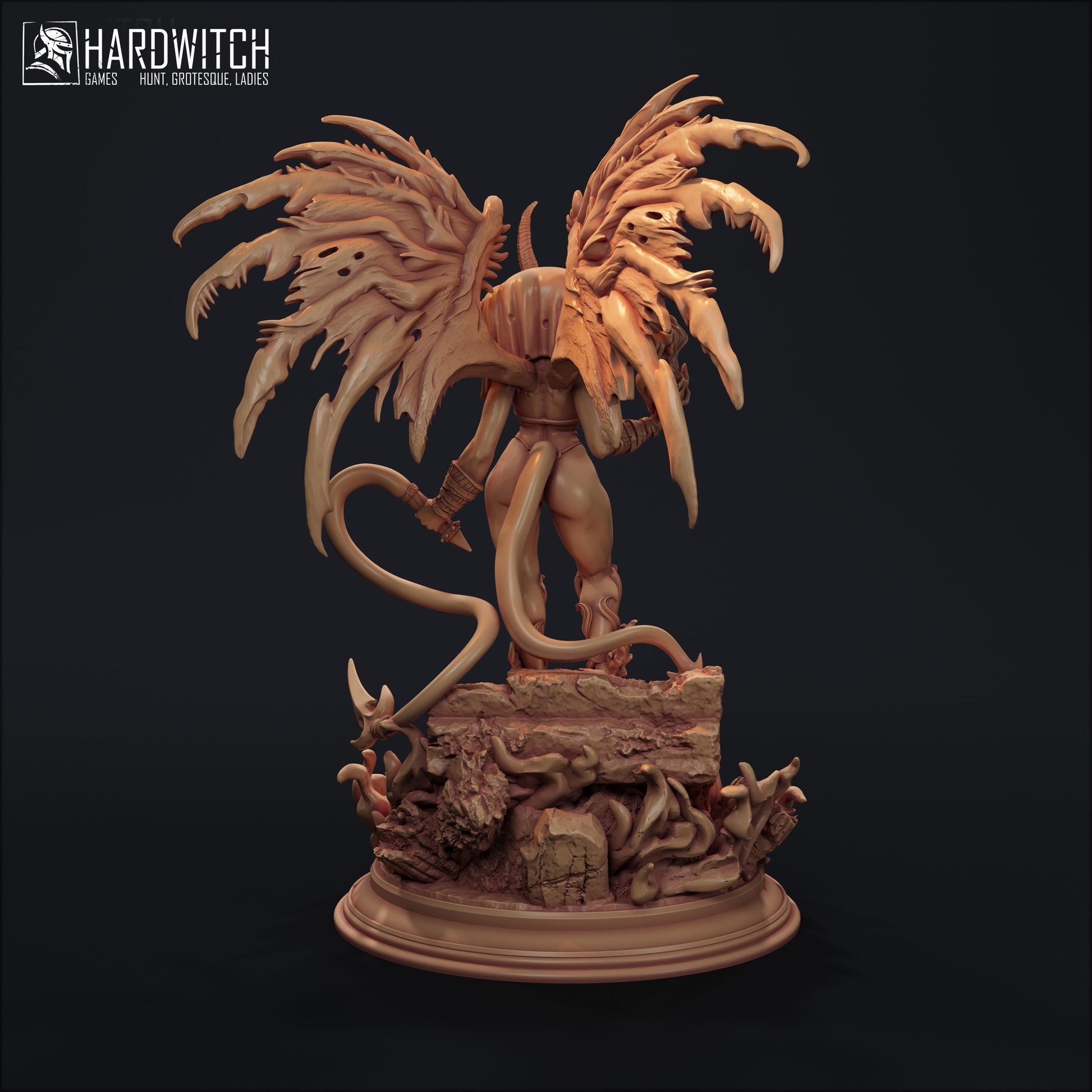 Succubus Thara Miniature - 28mm / 32mm / 36mm / 75mm - HardWitch Games - Resin Printed Figure for D&D, TTRPGs, and Board Games