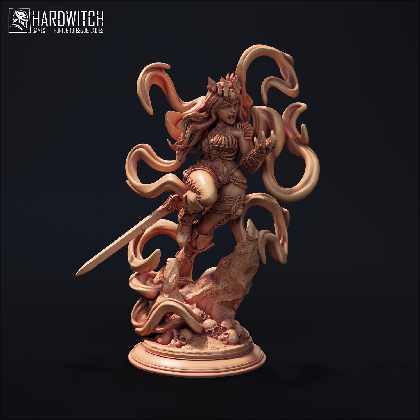 Vampiress Terrona Empada Miniature - 28mm / 32mm / 36mm / 75mm - HardWitch Games - Resin Printed Figure for D&D, TTRPGs, and Board Games
