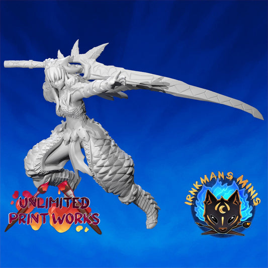 Nargacuga Hunter Miniature - 28mm / 32mm / 36mm - Irnkman's Minis - Resin Printed Figure for D&D, TTRPGs, and Board Games