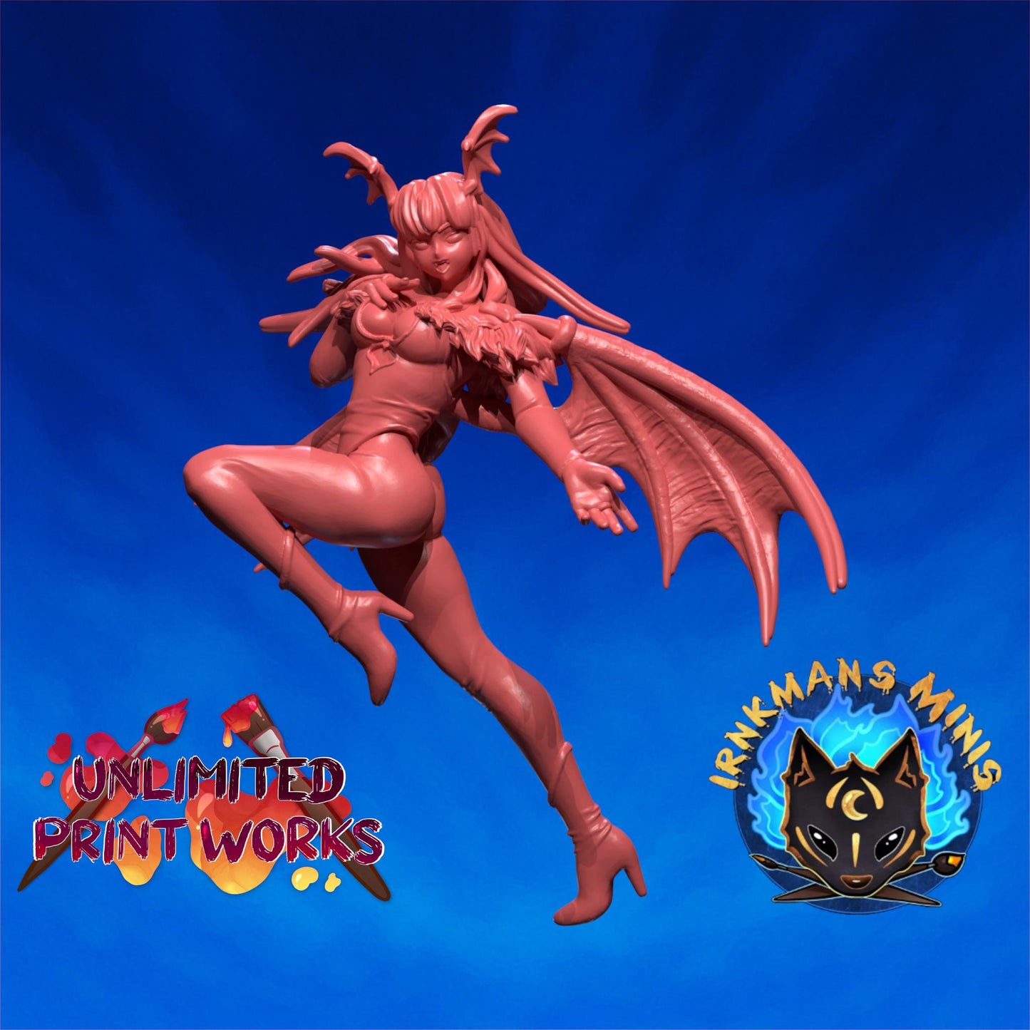 Vampiress Miniature - 28mm / 32mm / 36mm - Irnkman's Minis - Resin Printed Figure for D&D, TTRPGs, and Board Games