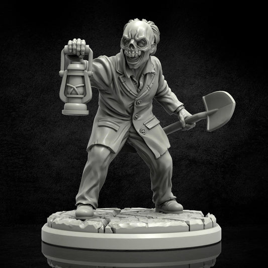 Undertaker Miniature - 28mm / 32mm / 36mm - Adaevy Creations - Resin Printed Figure for Arkham Horror and Lovecraftian TTRPGs
