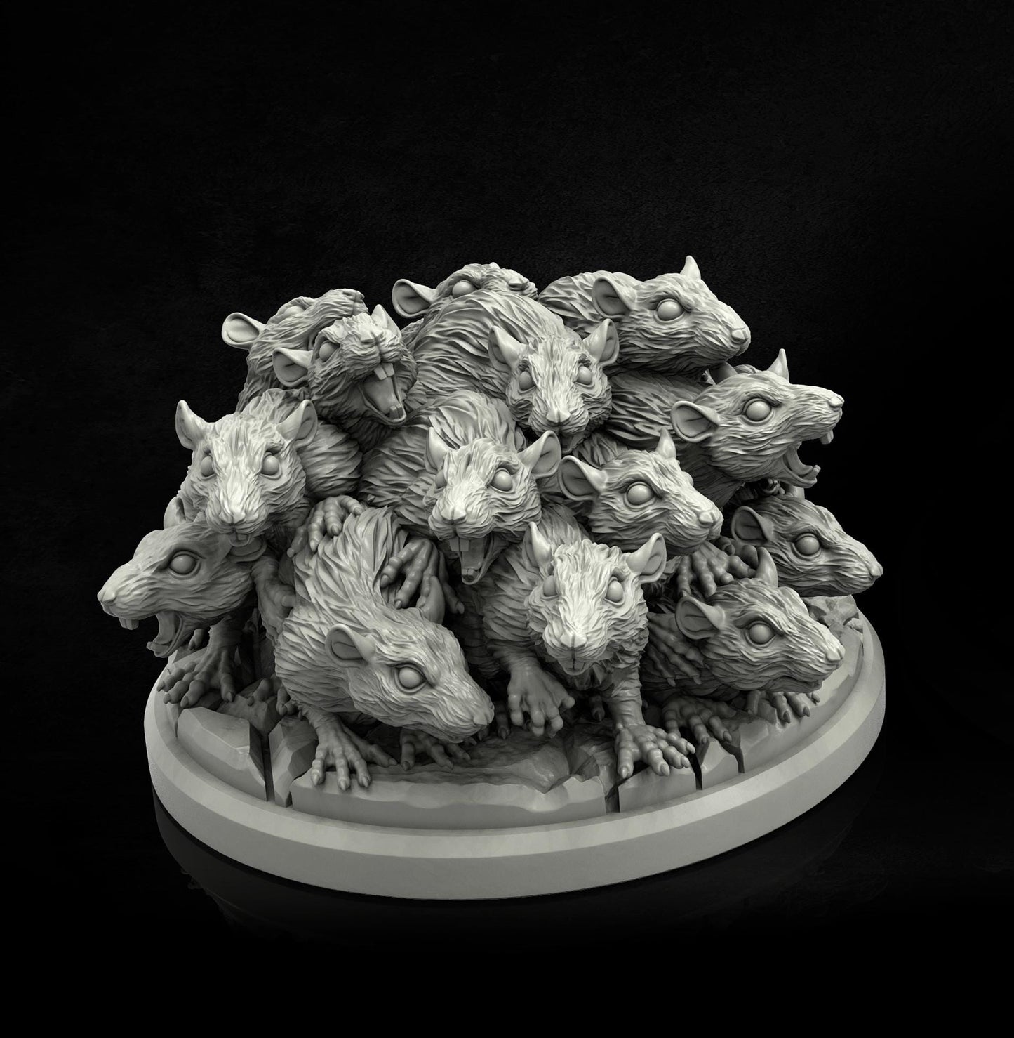 Swarm of Rats Miniature - 28mm / 32mm / 36mm - Adaevy Creations - Resin Printed Figure for Arkham Horror and Lovecraftian TTRPGs