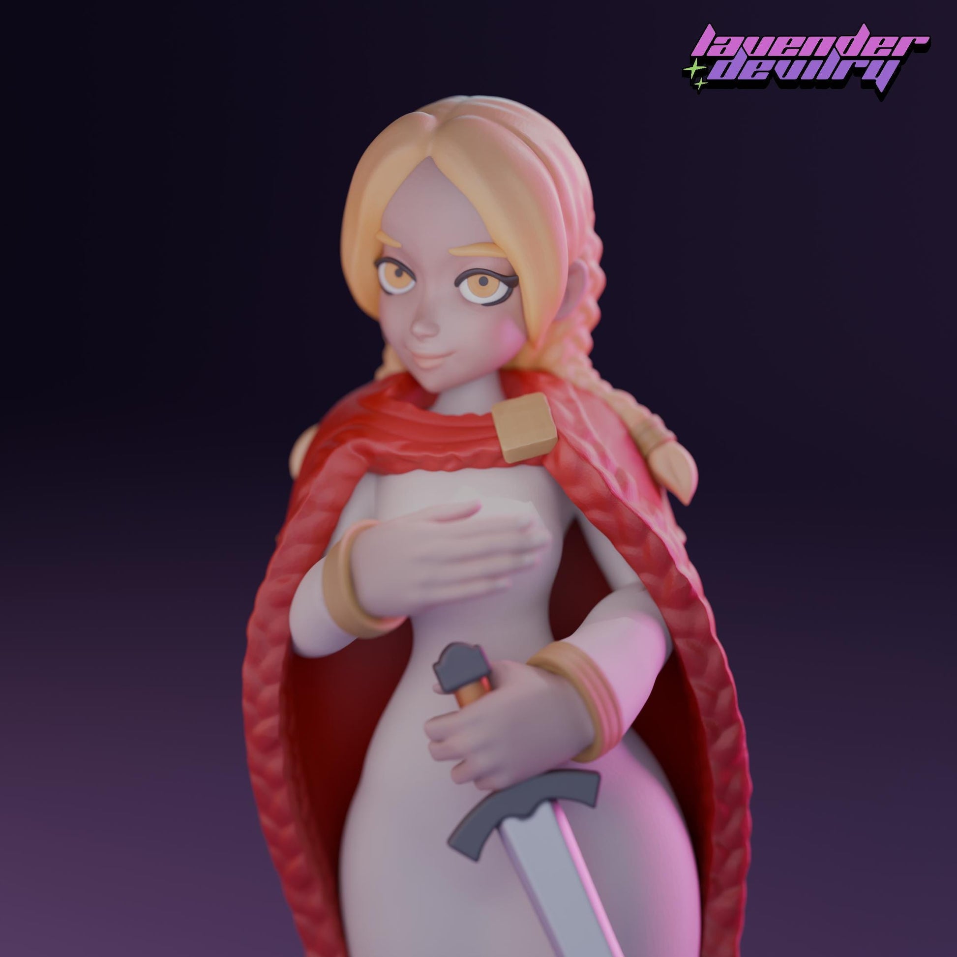 Holy Princess Miniature - 28mm / 32mm / 36mm / 75mm - Lavender Devilry - Resin Printed Figure for D&D, TTRPGs and Board Games