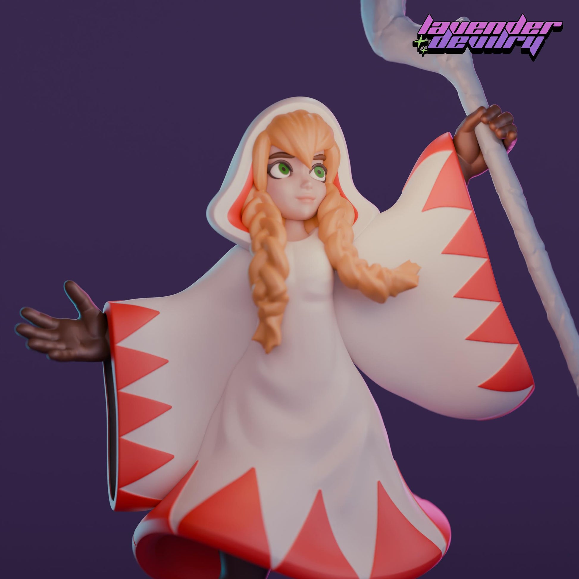 Holy Priestess Miniature - 28mm / 32mm / 36mm / 75mm - Lavender Devilry - Resin Printed Figure for D&D, TTRPGs and Board Games