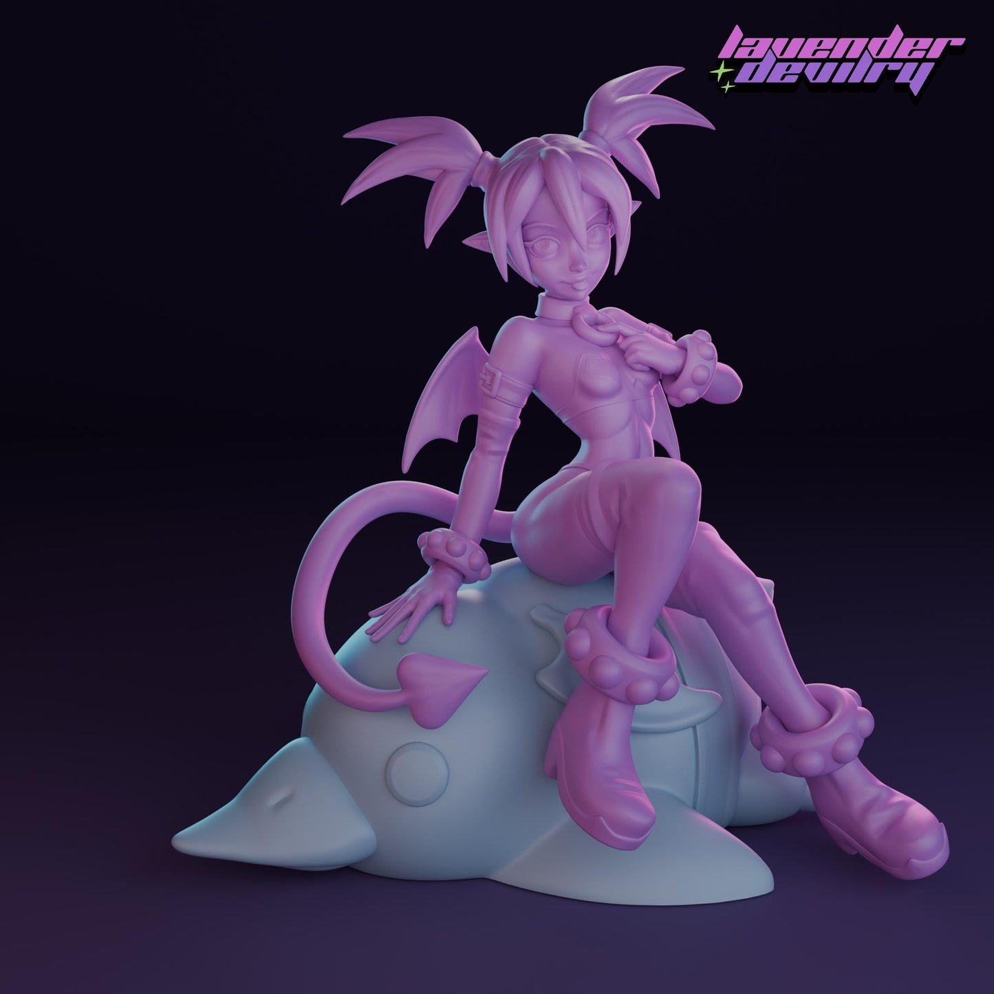 Demon Attendant Miniature - 28mm / 32mm / 36mm / 75mm - Lavender Devilry - Resin Printed Figure for D&D, TTRPGs and Board Games