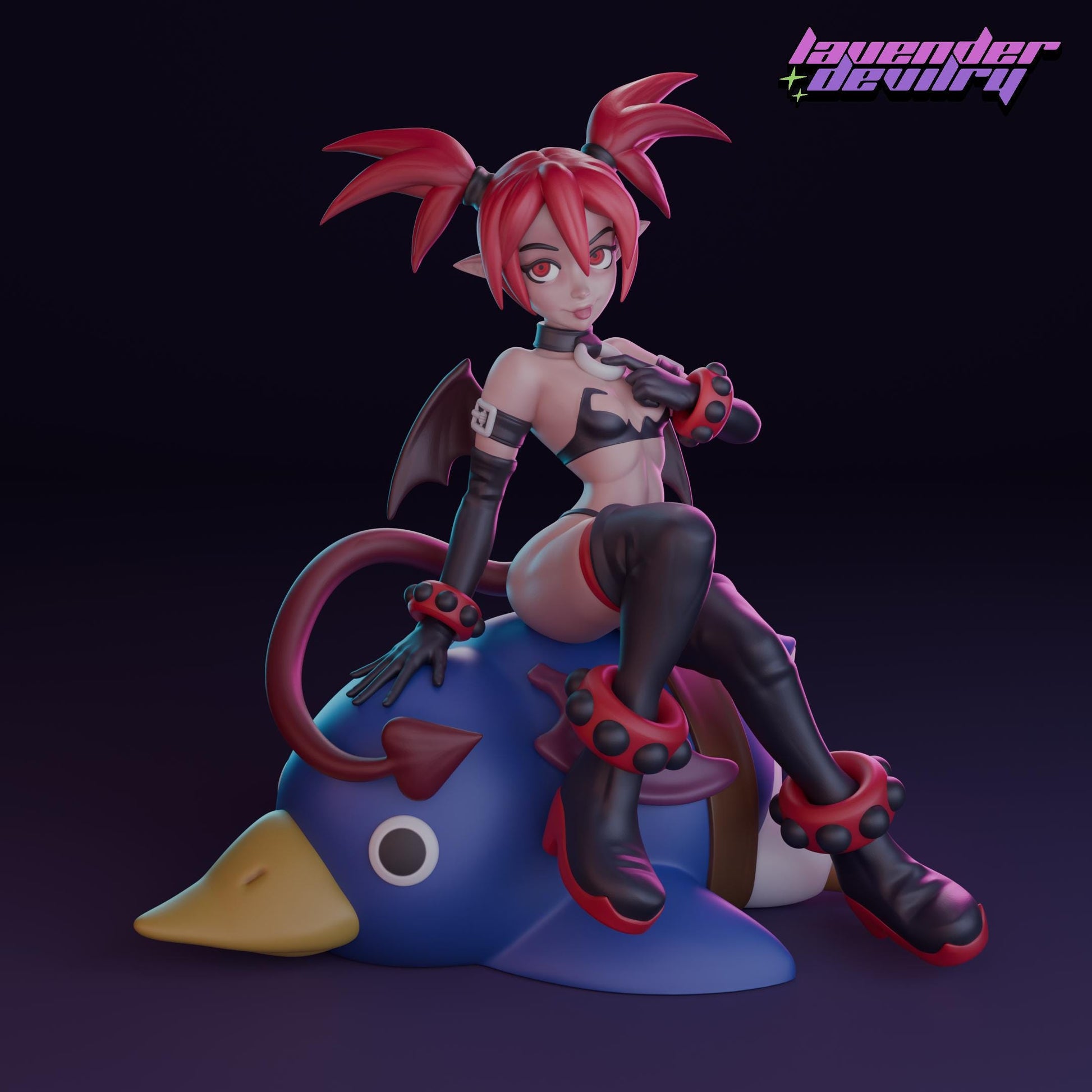 Demon Attendant Miniature - 28mm / 32mm / 36mm / 75mm - Lavender Devilry - Resin Printed Figure for D&D, TTRPGs and Board Games