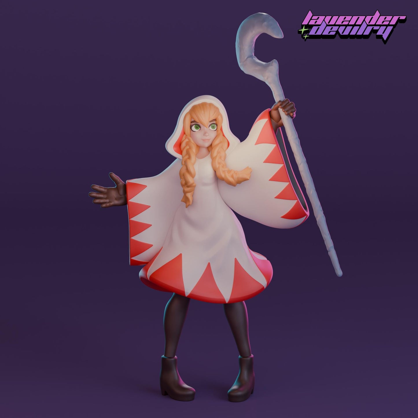 Holy Priestess Miniature - 28mm / 32mm / 36mm / 75mm - Lavender Devilry - Resin Printed Figure for D&D, TTRPGs and Board Games