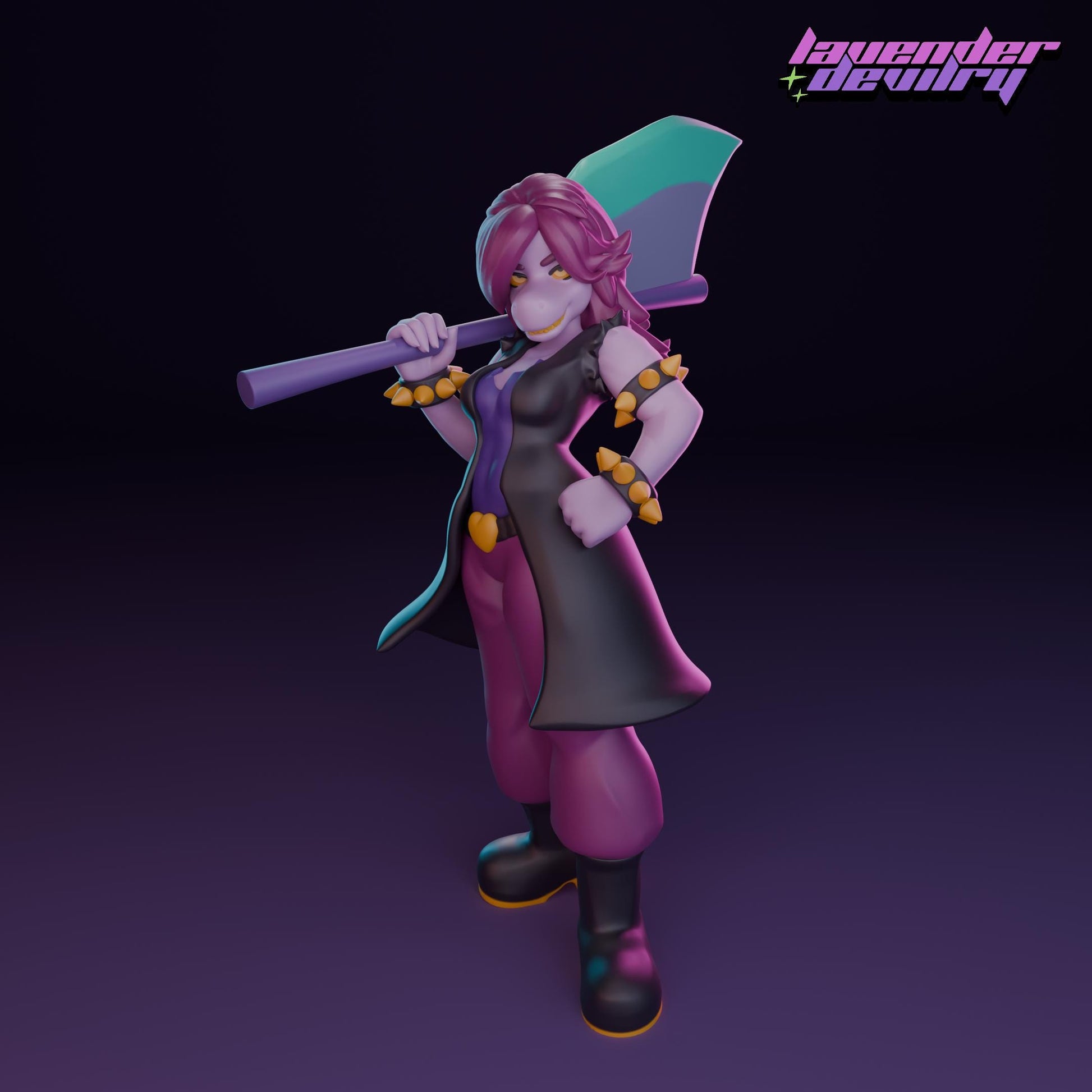 Rudest Buster Miniature (2 Versions) - 28mm / 32mm / 36mm / 75mm - Lavender Devilry - Resin Printed Figure for D&D, TTRPGs and Board Games