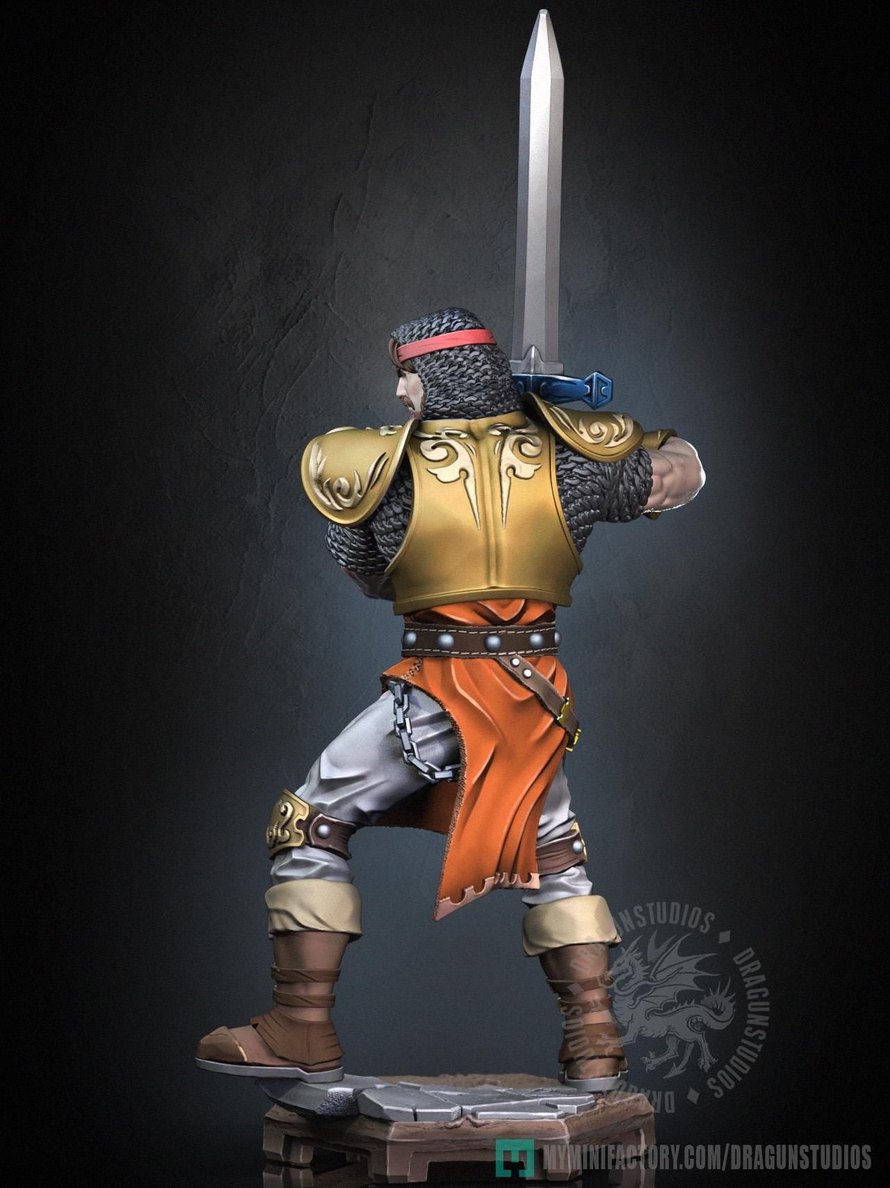 King Arthur Miniature - 28mm / 32mm / 36mm / 75mm - DraGun Studios - Resin Printed Figurine for D&D, TTRPGs, and Board Games