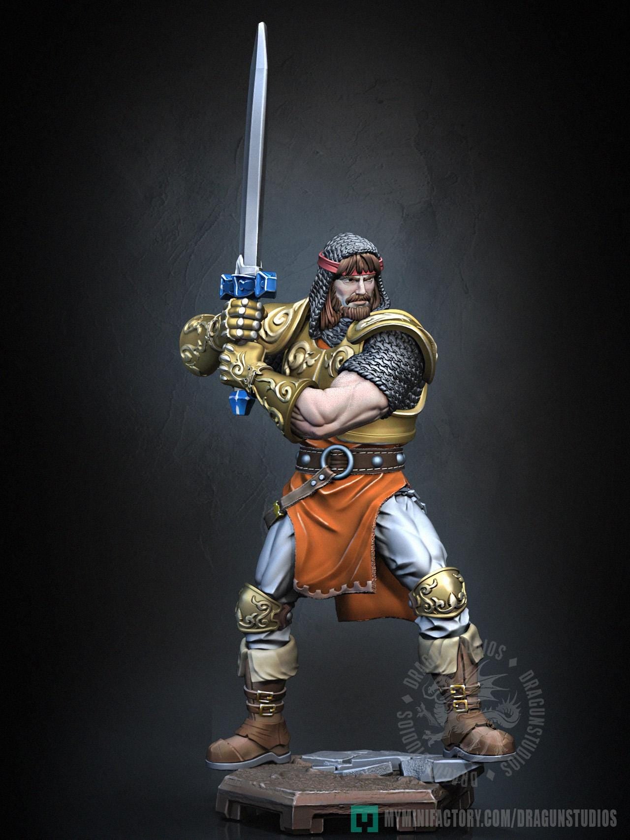 King Arthur Miniature - 28mm / 32mm / 36mm / 75mm - DraGun Studios - Resin Printed Figurine for D&D, TTRPGs, and Board Games