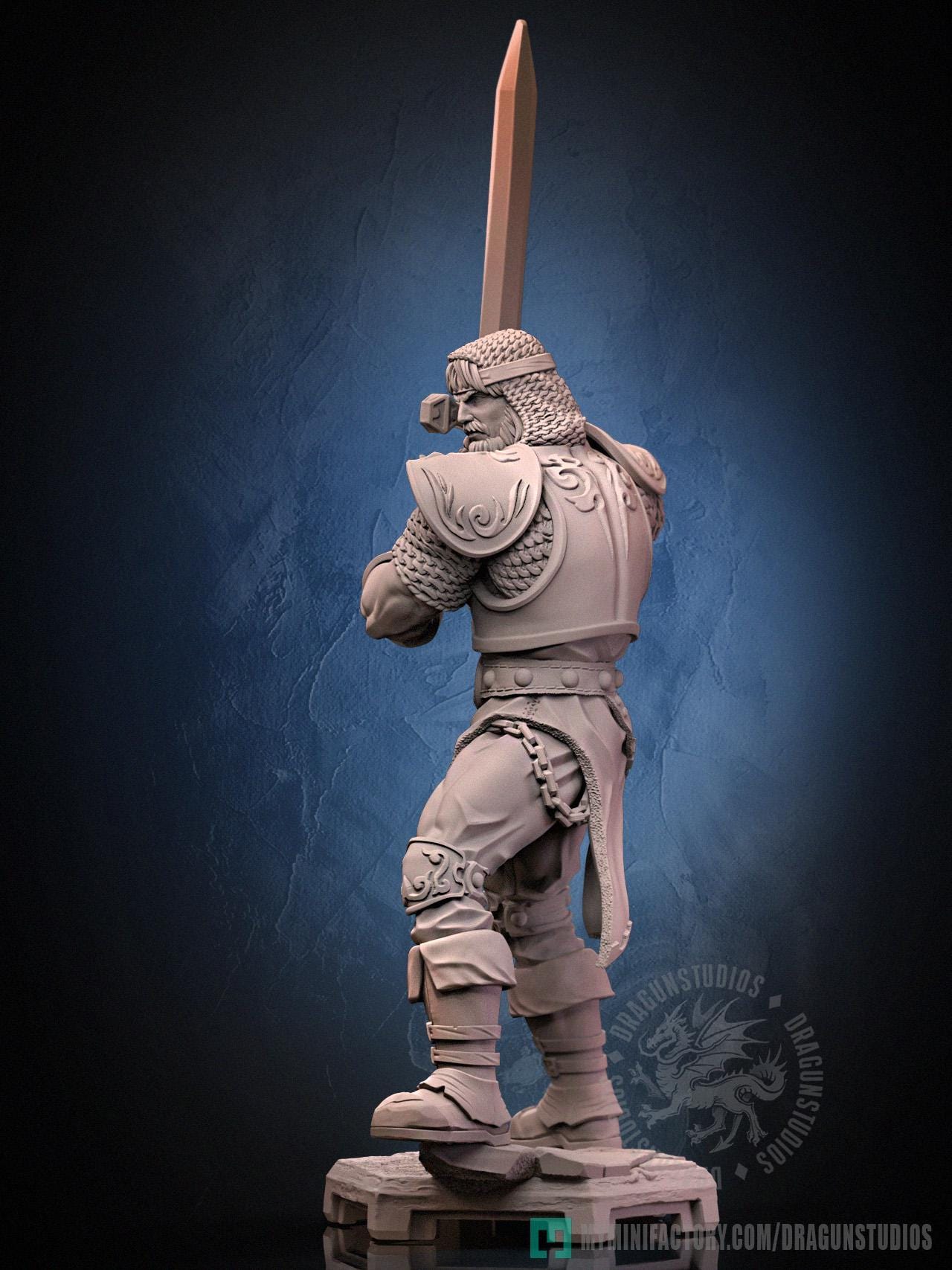 King Arthur Miniature - 28mm / 32mm / 36mm / 75mm - DraGun Studios - Resin Printed Figurine for D&D, TTRPGs, and Board Games
