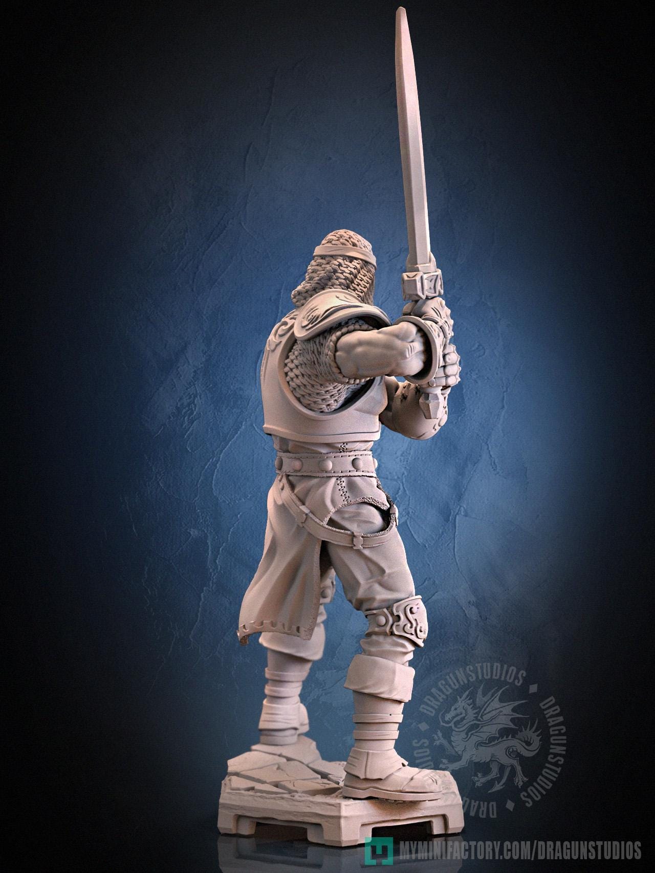 King Arthur Miniature - 28mm / 32mm / 36mm / 75mm - DraGun Studios - Resin Printed Figurine for D&D, TTRPGs, and Board Games