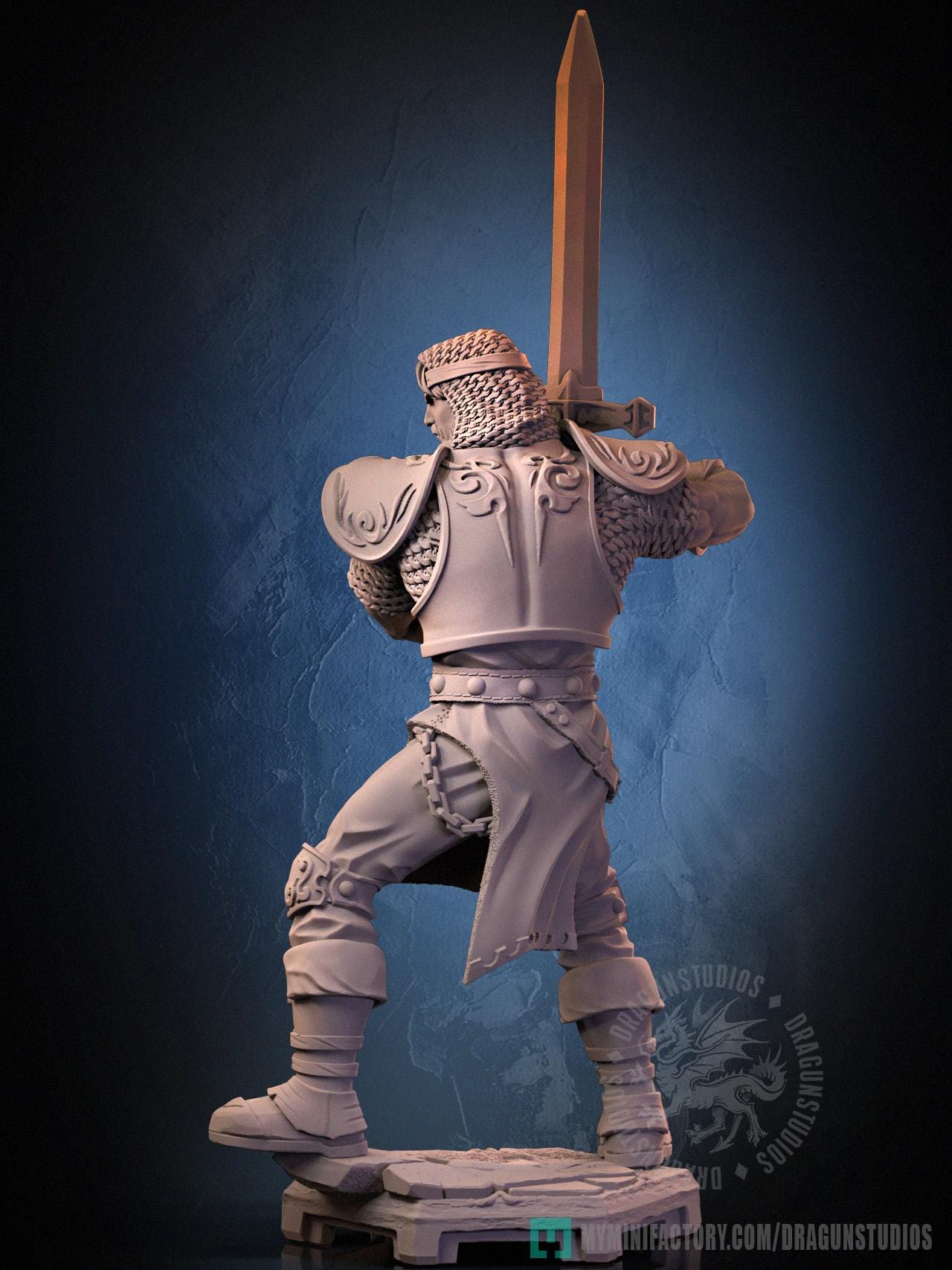 King Arthur Miniature - 28mm / 32mm / 36mm / 75mm - DraGun Studios - Resin Printed Figurine for D&D, TTRPGs, and Board Games