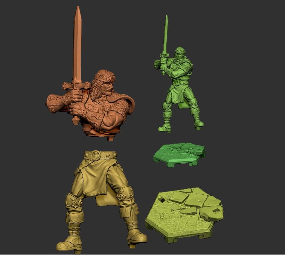 King Arthur Miniature - 28mm / 32mm / 36mm / 75mm - DraGun Studios - Resin Printed Figurine for D&D, TTRPGs, and Board Games