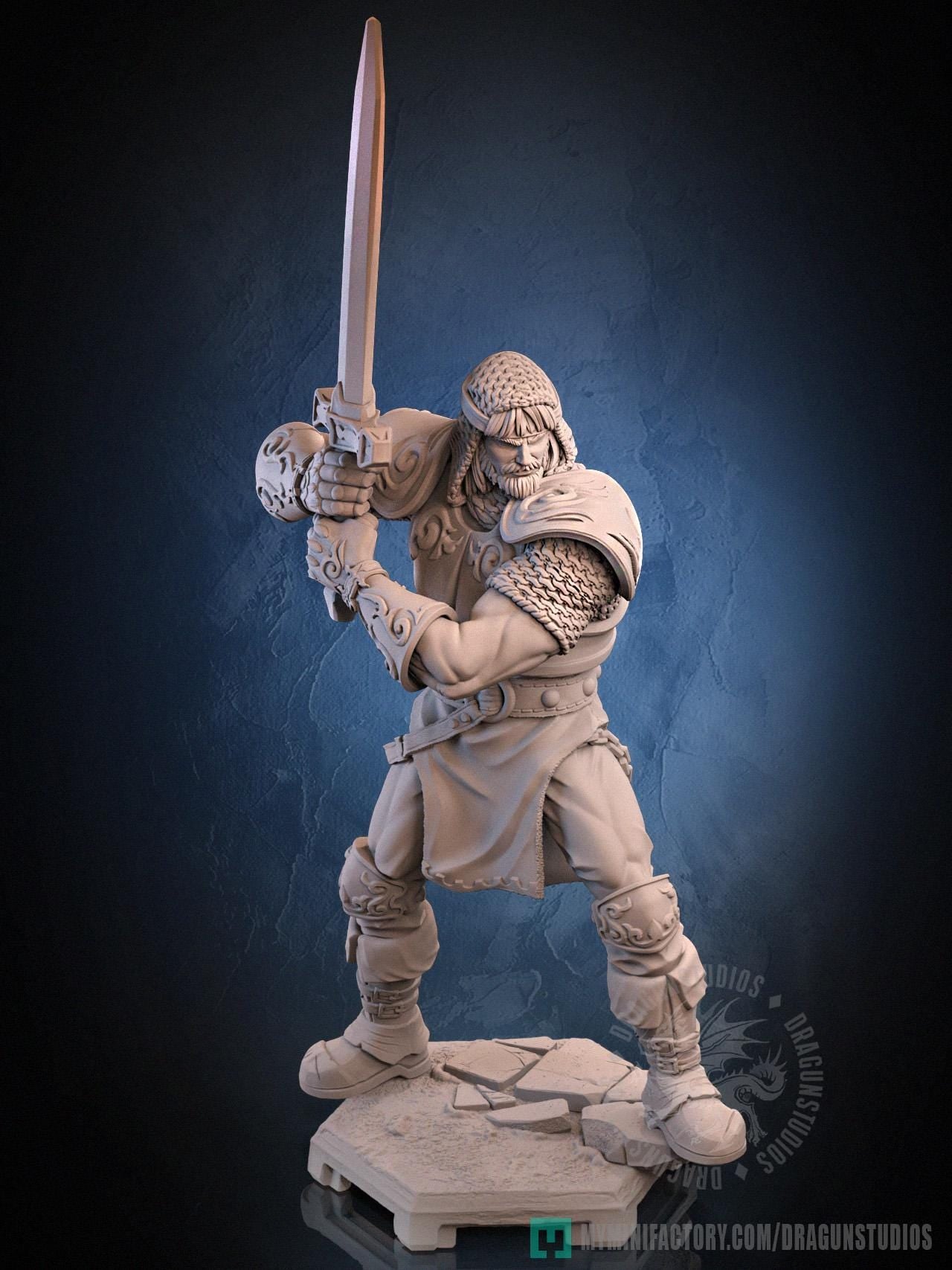 King Arthur Miniature - 28mm / 32mm / 36mm / 75mm - DraGun Studios - Resin Printed Figurine for D&D, TTRPGs, and Board Games