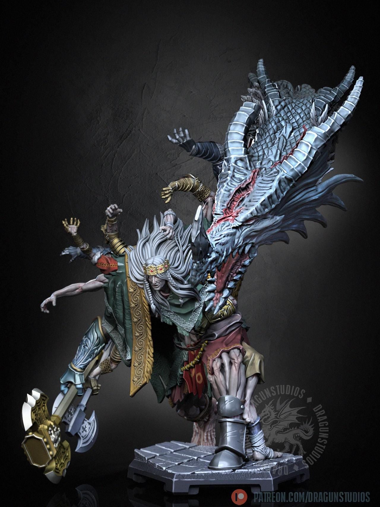 Godrick Miniature - 64mm / 127mm - DraGun Studios - Resin Printed Figurine for D&D, TTRPGs, and Board Games