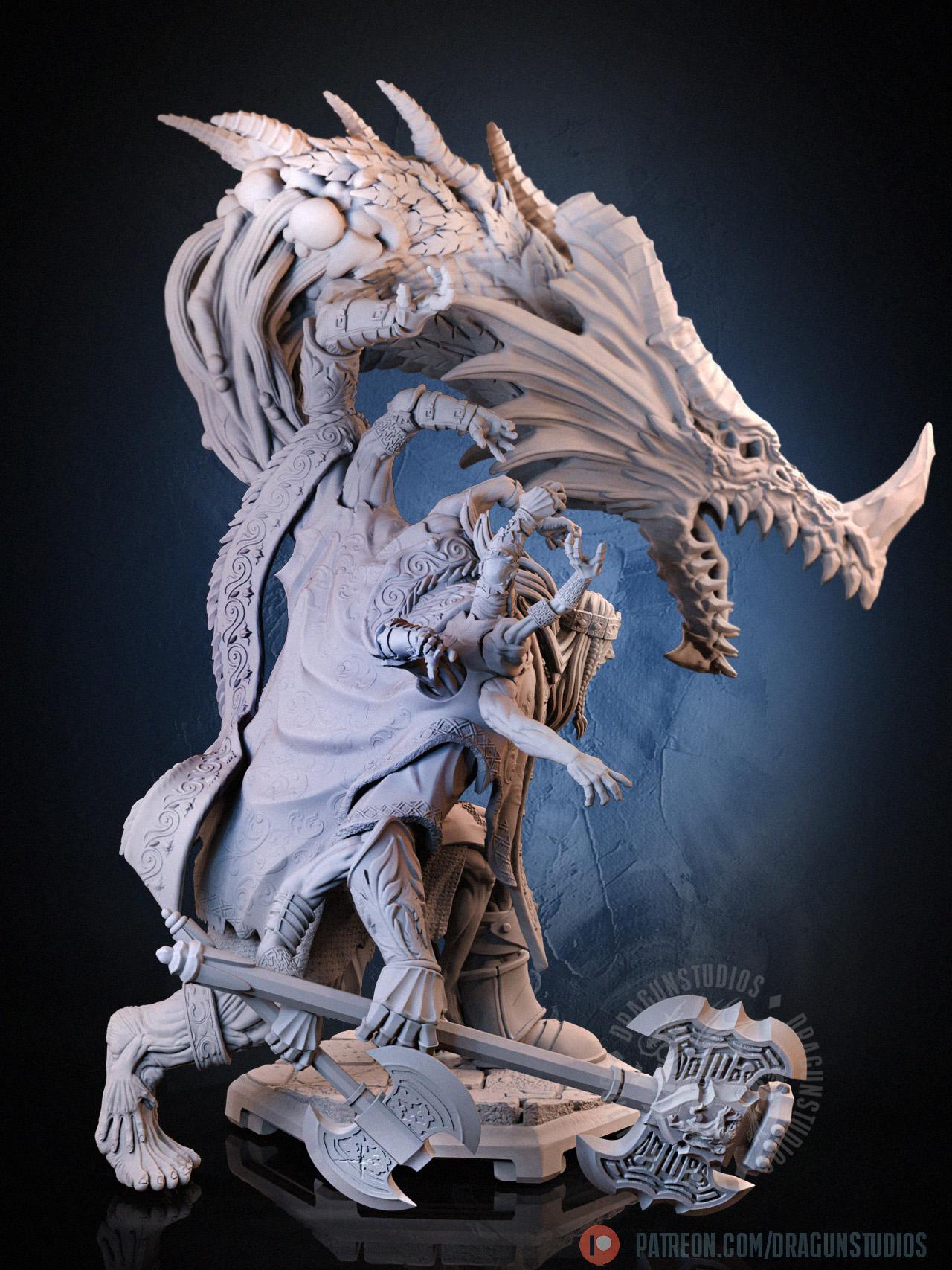 Godrick Miniature - 64mm / 127mm - DraGun Studios - Resin Printed Figurine for D&D, TTRPGs, and Board Games
