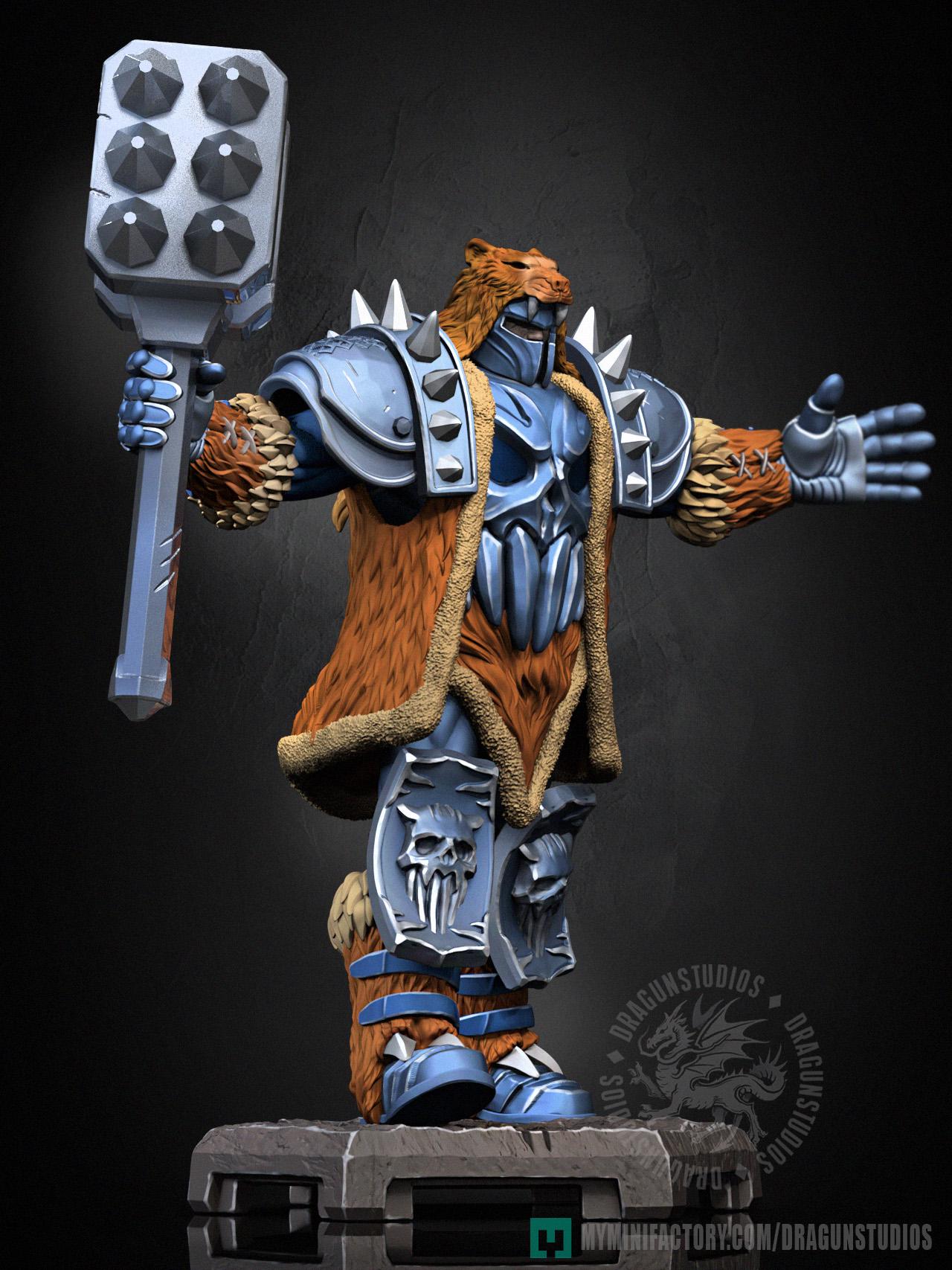 Hammer Bear Miniature - 53mm / 84mm - DraGun Studios - Resin Printed Figurine for D&D, TTRPGs, and Board Games