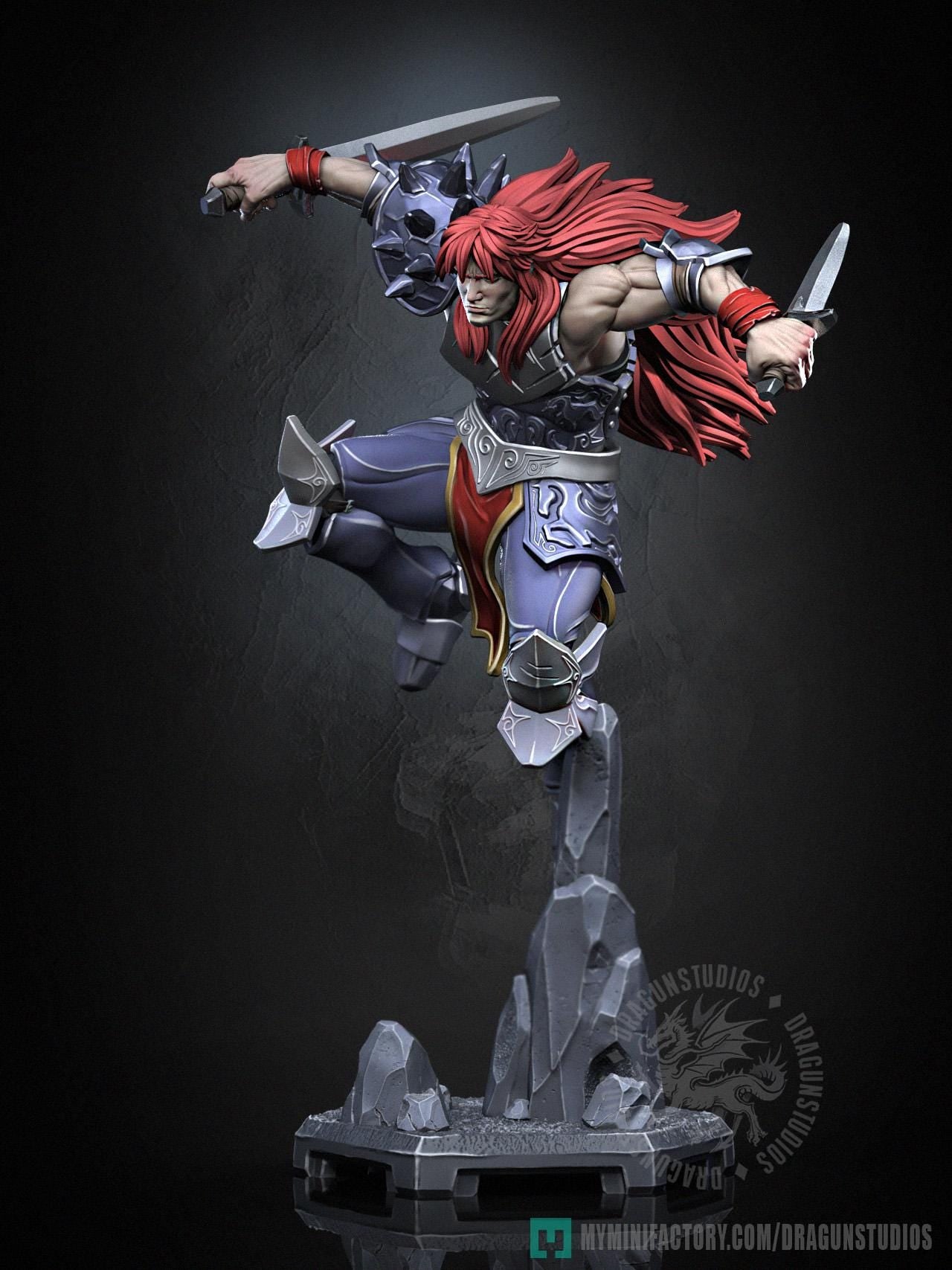 Braford and Horse Miniature - 28mm / 32mm / 36mm - DraGun Studios - Resin Printed Figurine for D&D, TTRPGs, and Board Games