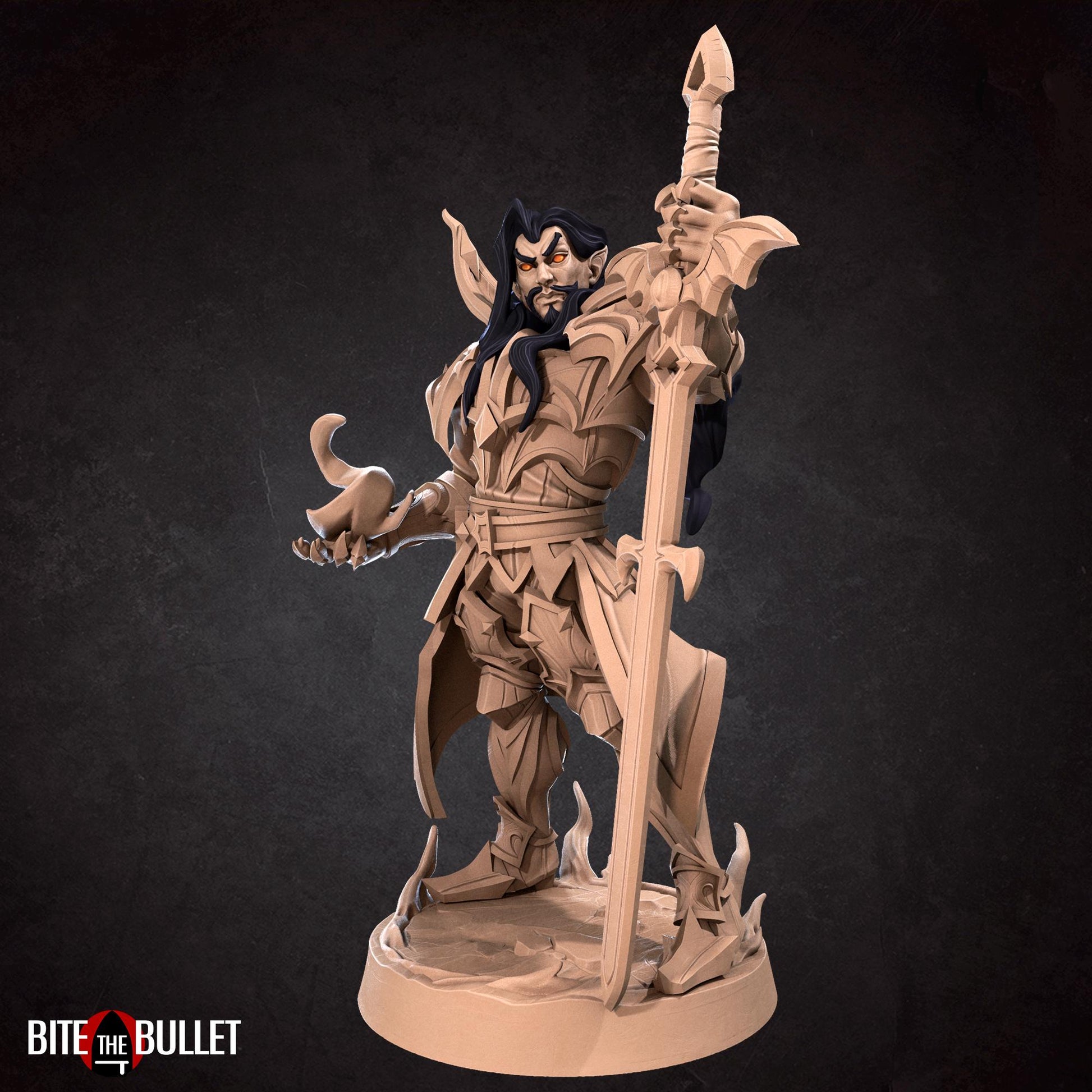 Vampire Knight Miniature - 28mm / 32mm / 36mm - Bite the Bullet - Resin Printed Figure for D&D, TTRPGs, and Board Games