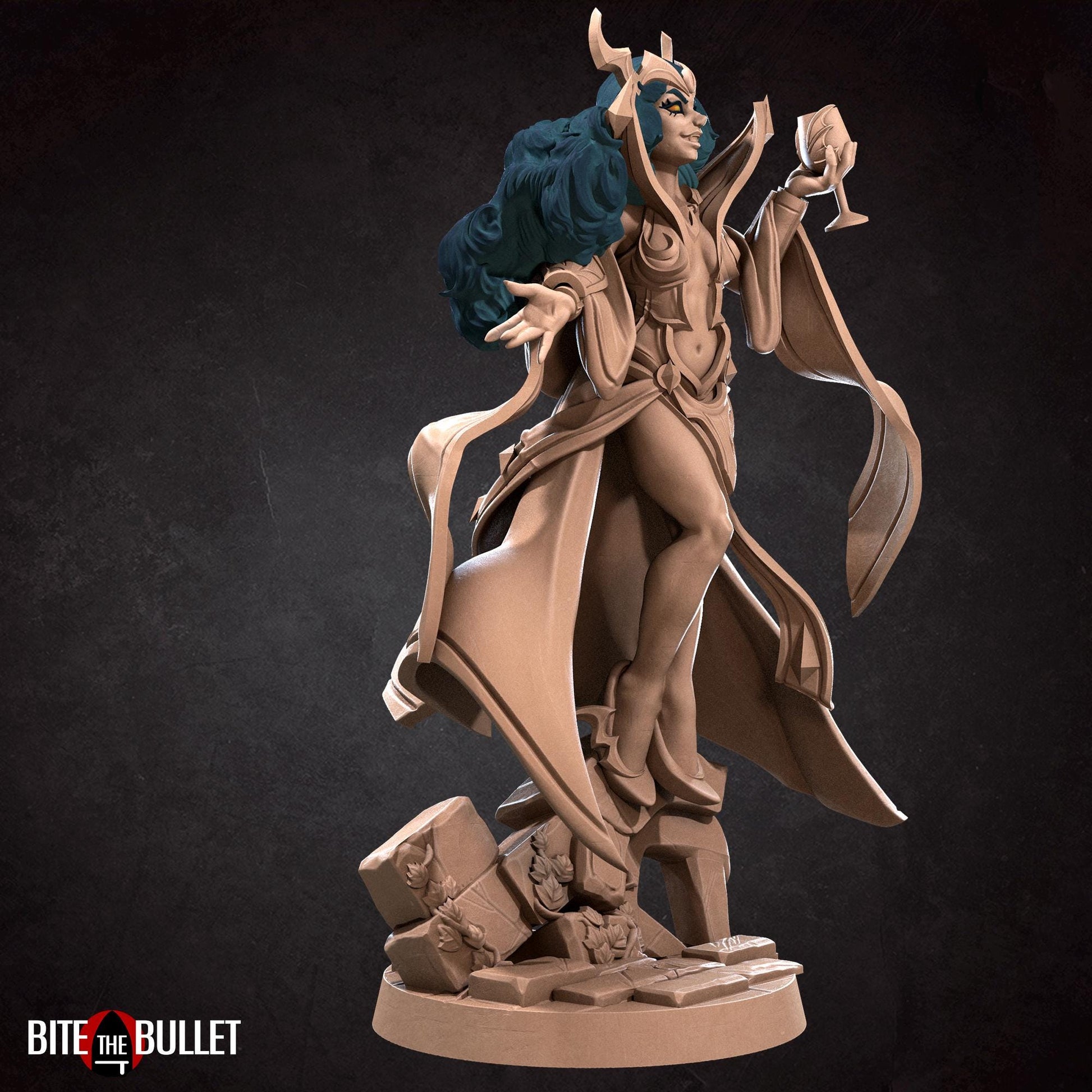 Vampire Sorceress Miniature - 28mm / 32mm / 36mm - Bite the Bullet - Resin Printed Figure for D&D, TTRPGs, and Board Games