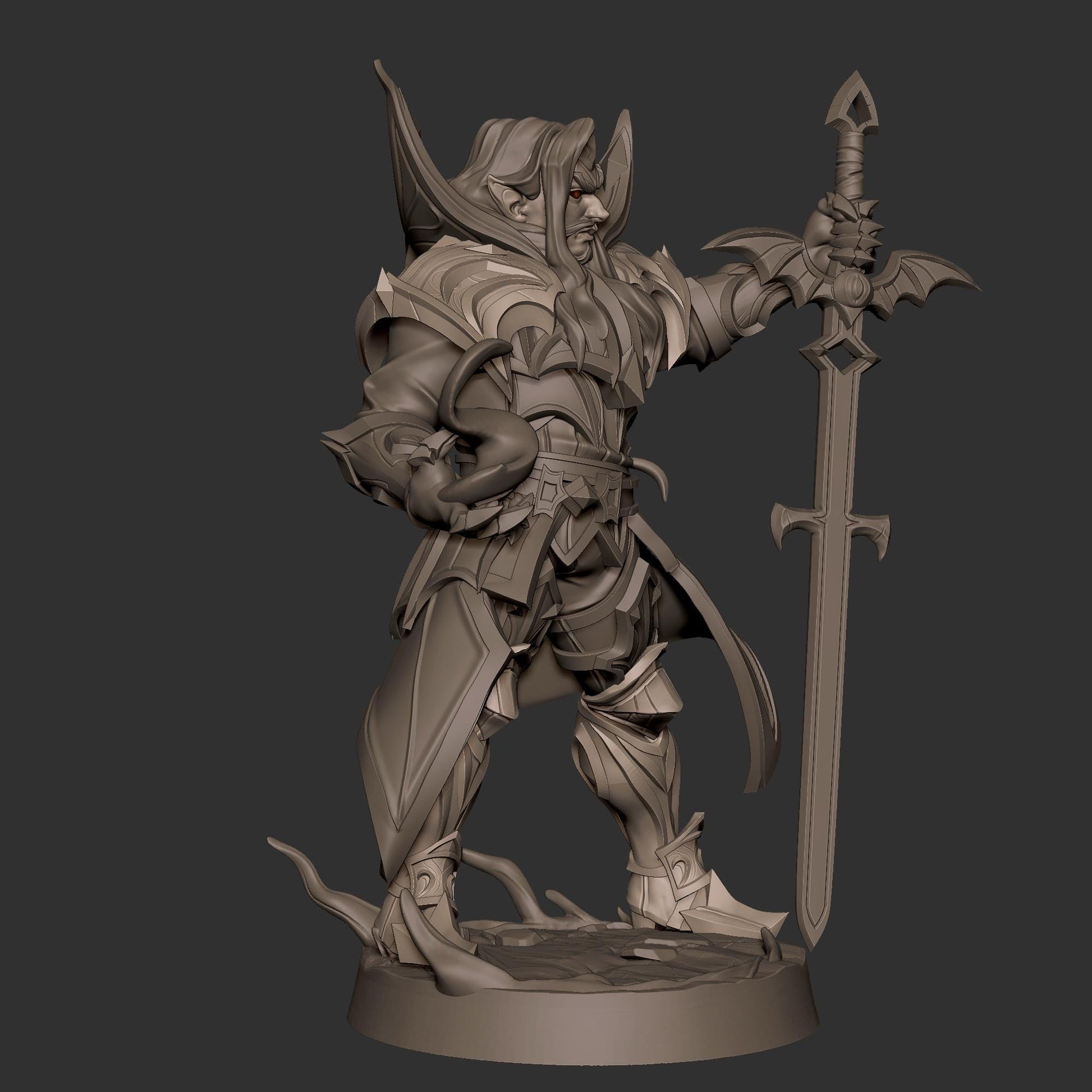 Vampire Knight Miniature - 28mm / 32mm / 36mm - Bite the Bullet - Resin Printed Figure for D&D, TTRPGs, and Board Games