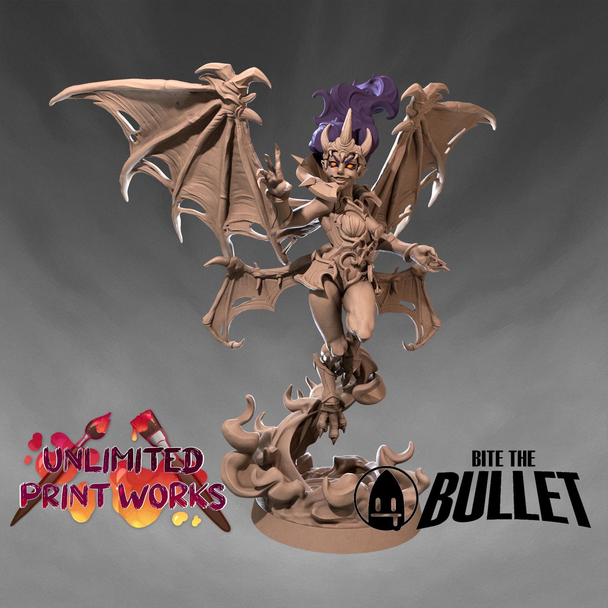 Vampire Hero Jezbeth Miniature - 28mm / 32mm / 36mm - Bite the Bullet - Resin Printed Figure for D&D, TTRPGs, and Board Games