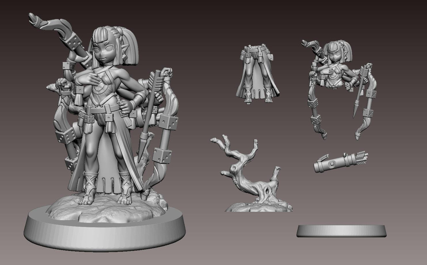 Multiclass Dice Clan Miniature (7 Variations) - 28mm / 32mm / 36mm / 75mm - LPOMC - Resin Printed Figure for D&D, TTRPGs, and Board Games