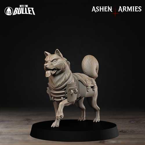Holy Shogunate Combat Dogs Miniature (4 Variations) - 28mm / 32mm / 36mm - Bite the Bullet - Resin Printed Figure for Trench Warfare