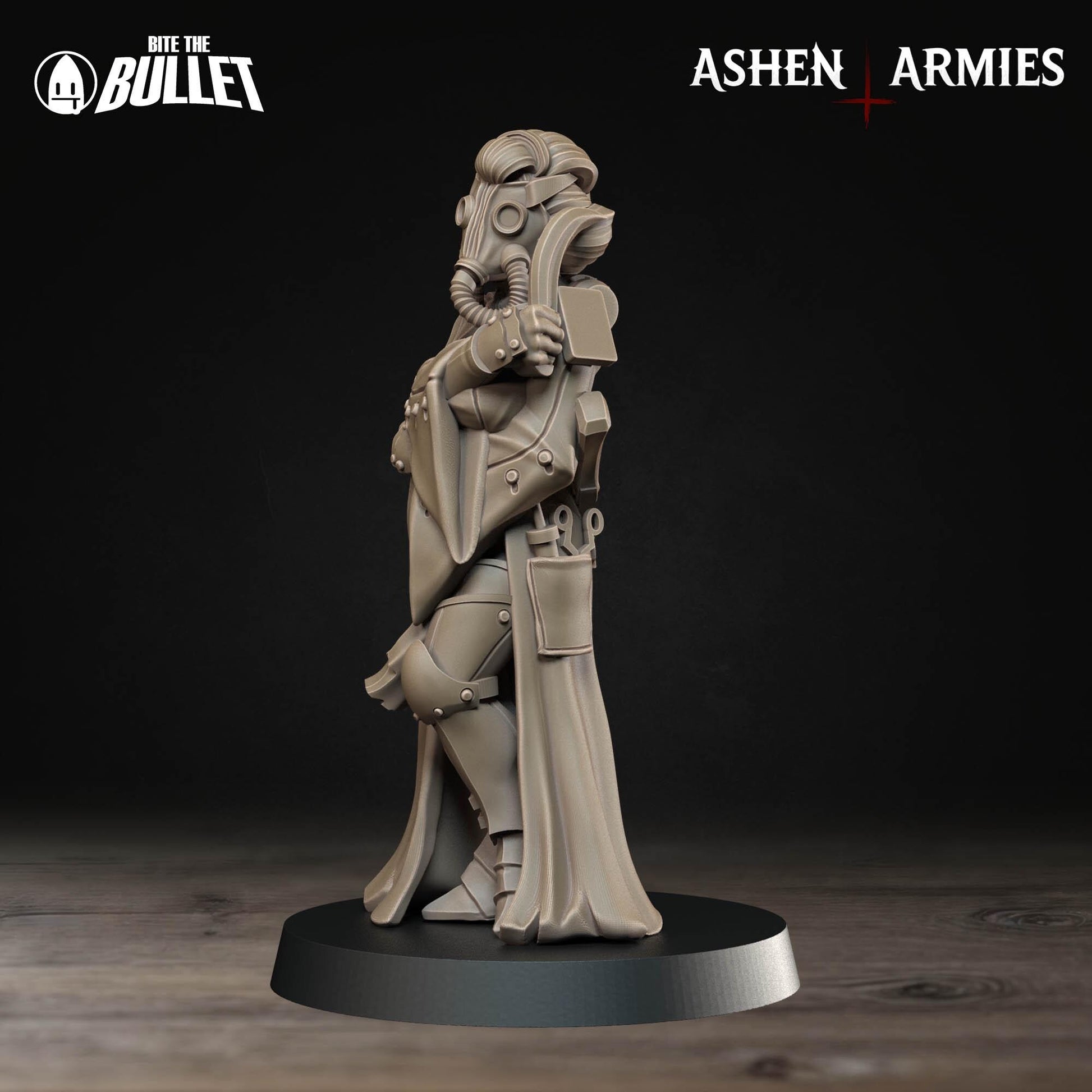 Holy Shogunate Combat Medic Miniature (Standard & NSFW Variations) - 28mm / 32mm / 36mm - Bite the Bullet - Resin Printed Figure