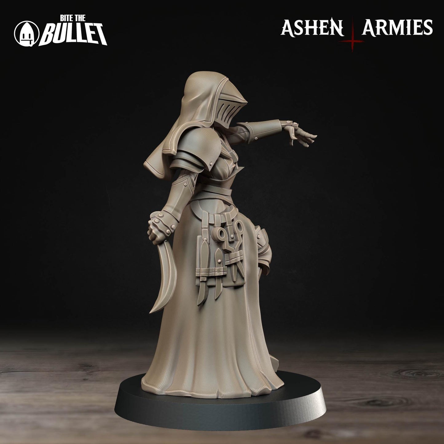 Sanctified Legion Combat Medic Miniature (Standard & NSFW Variations) - 28mm / 32mm / 36mm - Bite the Bullet - Figure for Trench Crusade