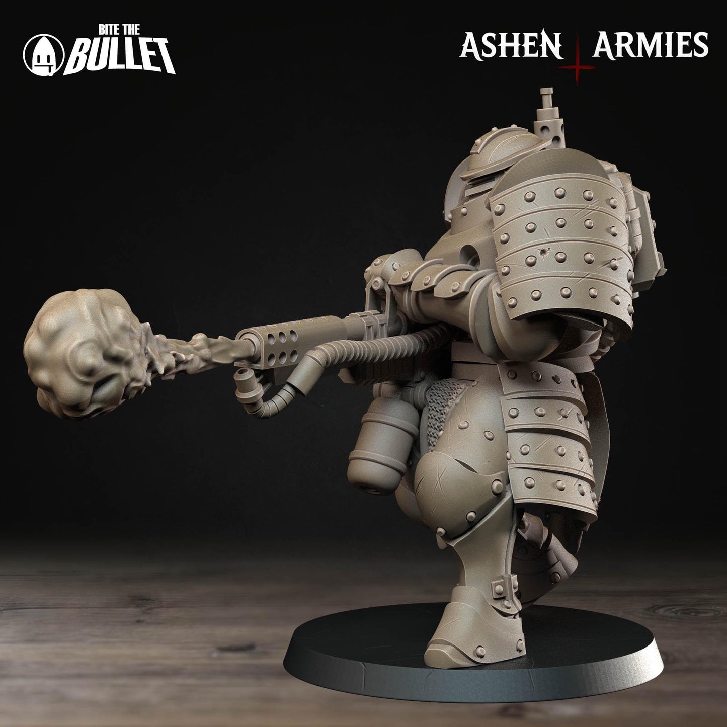 Holy Shogunate Heavy Infantry (Shotgun & Flamethrower Variations) - 28mm / 32mm / 36mm - Bite the Bullet - Figure for Grimdark WW1 Wargaming