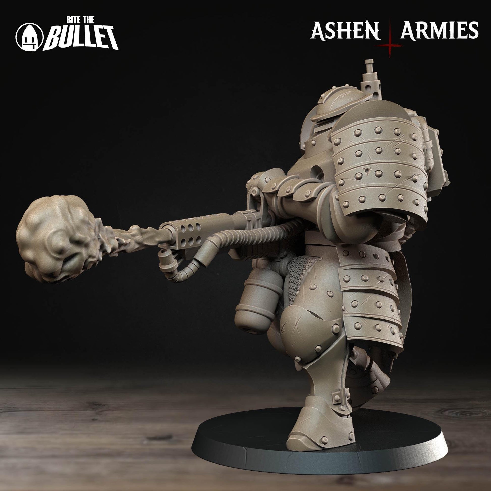 Holy Shogunate Heavy Infantry (Shotgun & Flamethrower Variations) - 28mm / 32mm / 36mm - Bite the Bullet - Figure for Grimdark WW1 Wargaming