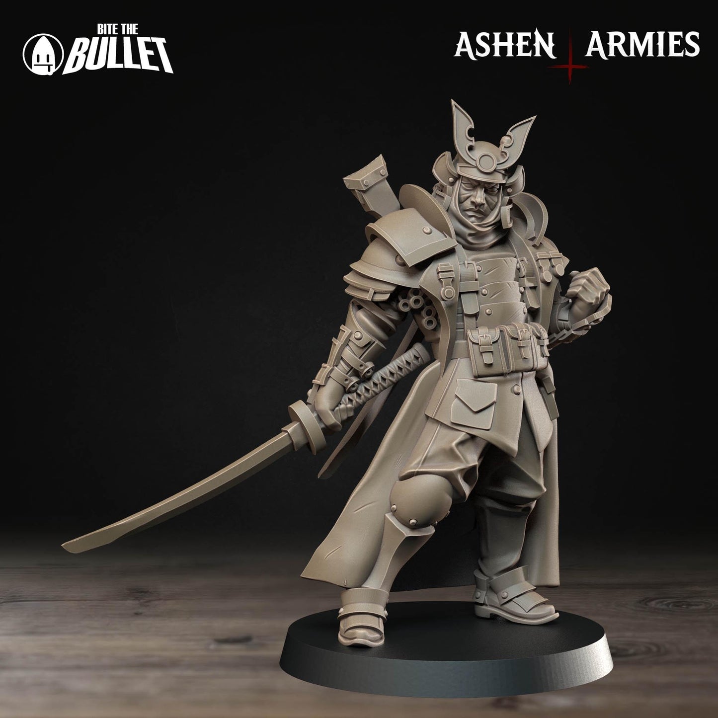 Holy Shogunate Lieutenant Miniature - 28mm / 32mm / 36mm - Bite the Bullet - Resin Printed Figure for D&D, TTRPGs, and Wargaming