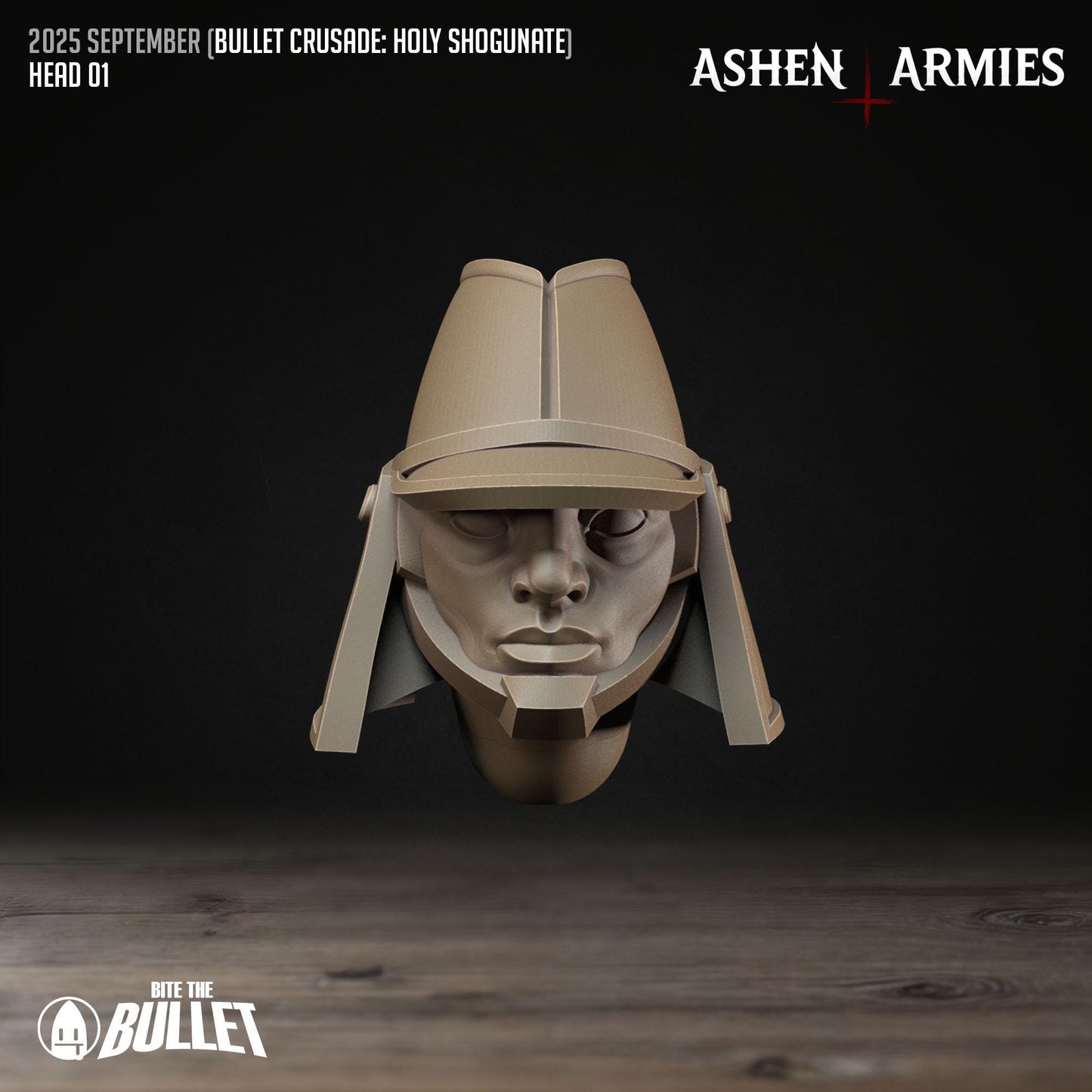 Holy Shogunate Modular Heads - 28mm / 32mm / 36mm - Bite the Bullet - Resin Printed Figure for D&D, TTRPGs, and Wargaming