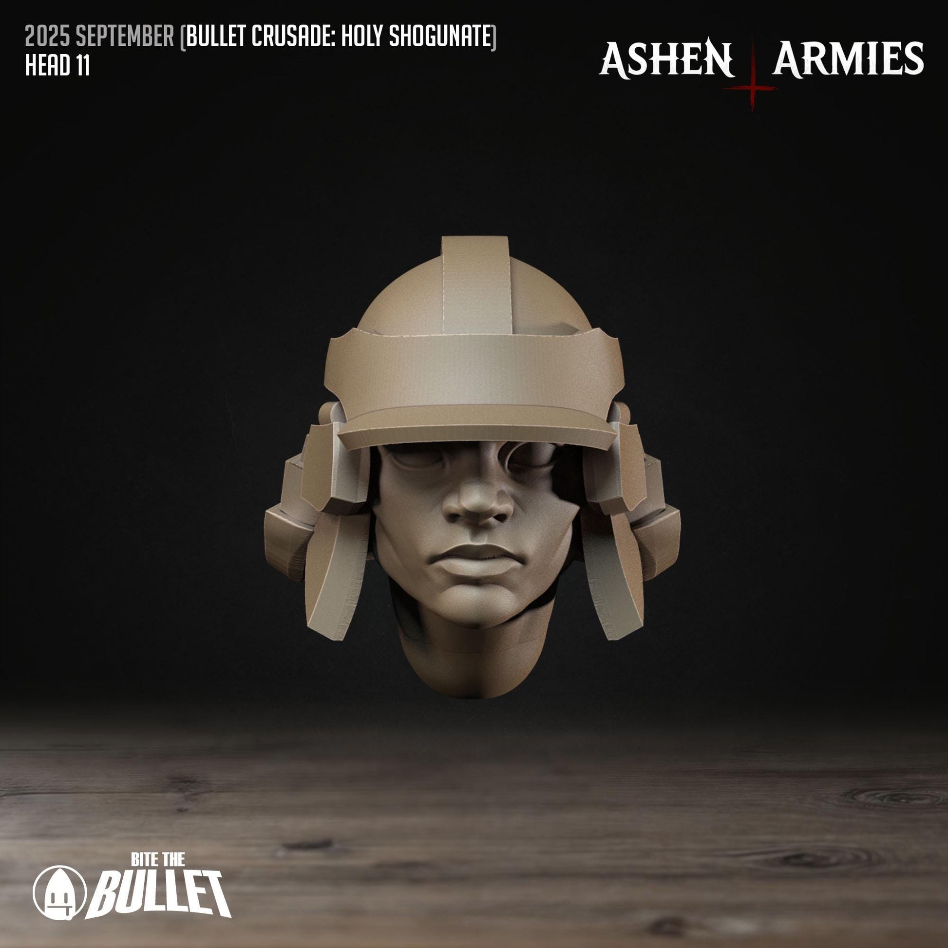 Holy Shogunate Modular Heads - 28mm / 32mm / 36mm - Bite the Bullet - Resin Printed Figure for D&D, TTRPGs, and Wargaming
