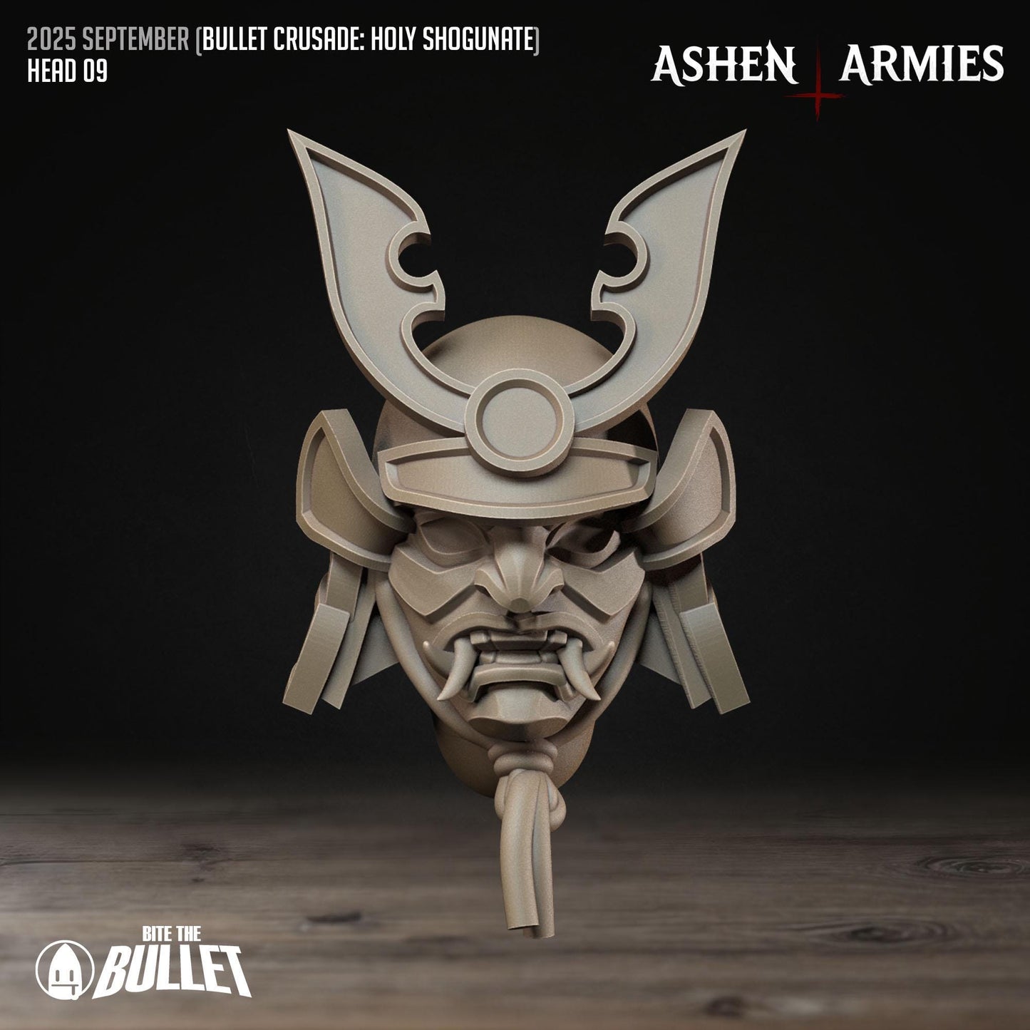 Holy Shogunate Modular Heads - 28mm / 32mm / 36mm - Bite the Bullet - Resin Printed Figure for D&D, TTRPGs, and Wargaming
