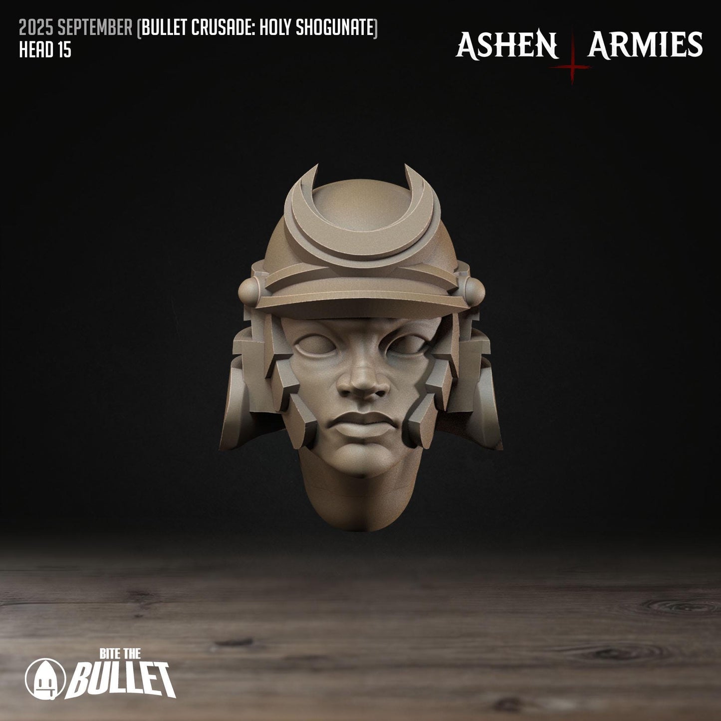 Holy Shogunate Modular Heads - 28mm / 32mm / 36mm - Bite the Bullet - Resin Printed Figure for D&D, TTRPGs, and Wargaming