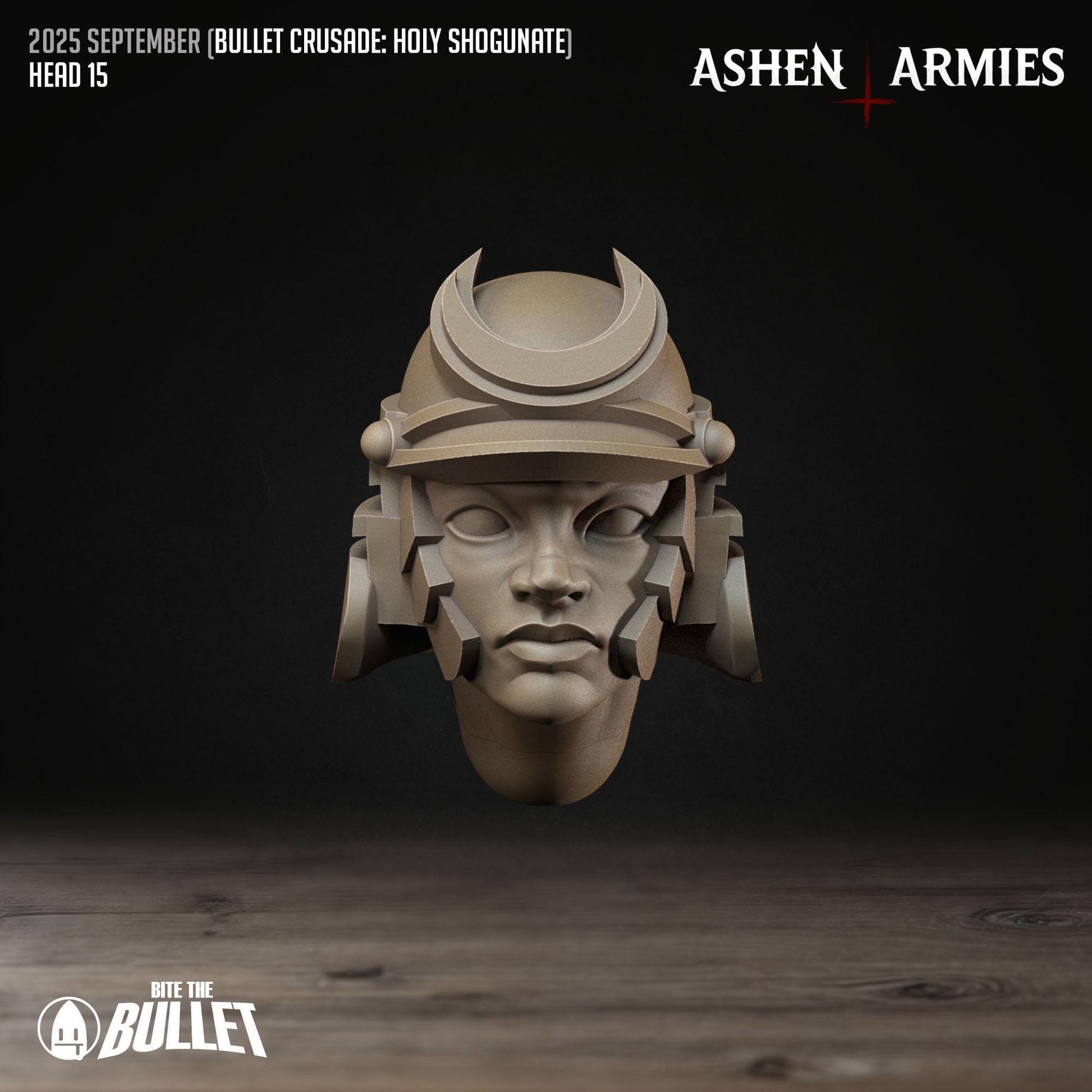 Holy Shogunate Modular Heads - 28mm / 32mm / 36mm - Bite the Bullet - Resin Printed Figure for D&D, TTRPGs, and Wargaming